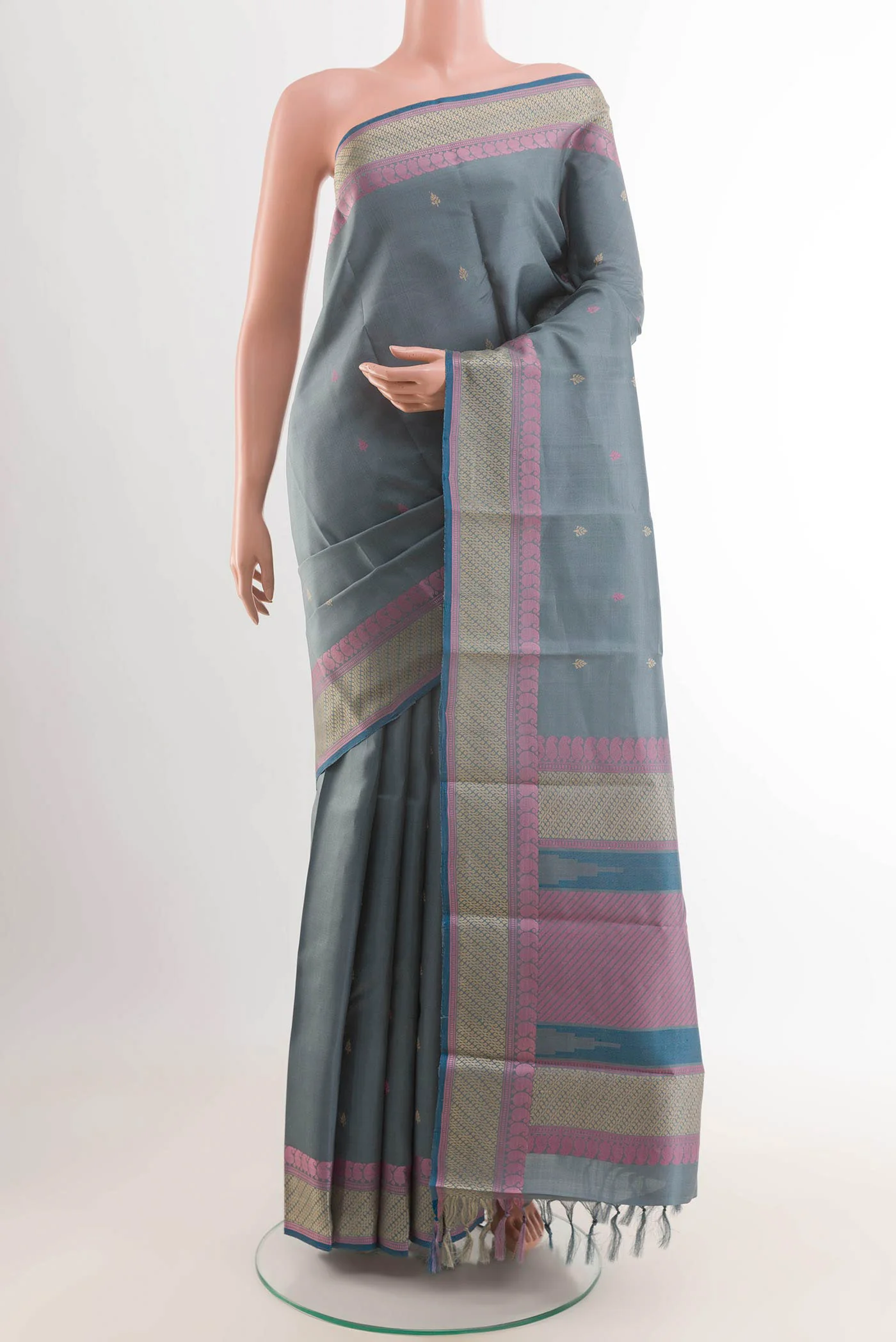 Grey Kanjivaram Silk Saree