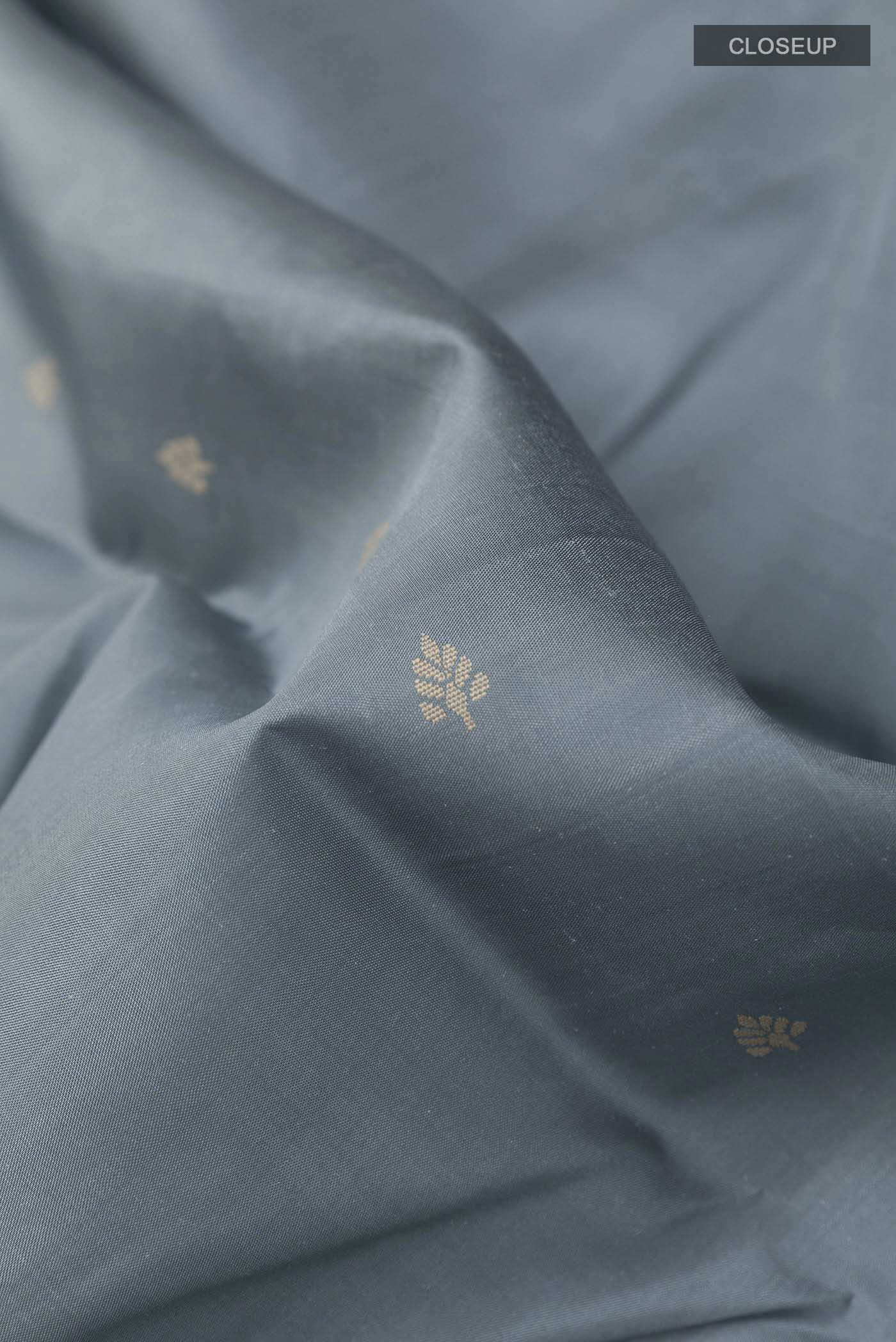 Grey Kanjivaram Silk Saree - Image 2