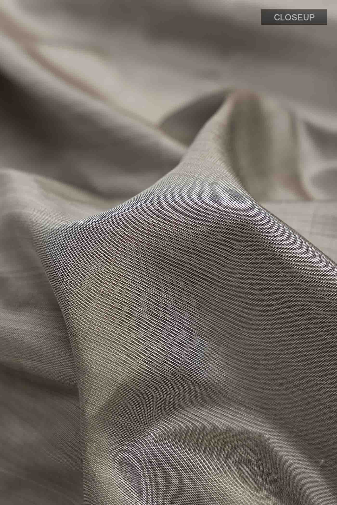 Grey Kanchipuram Silk Saree - Image 2
