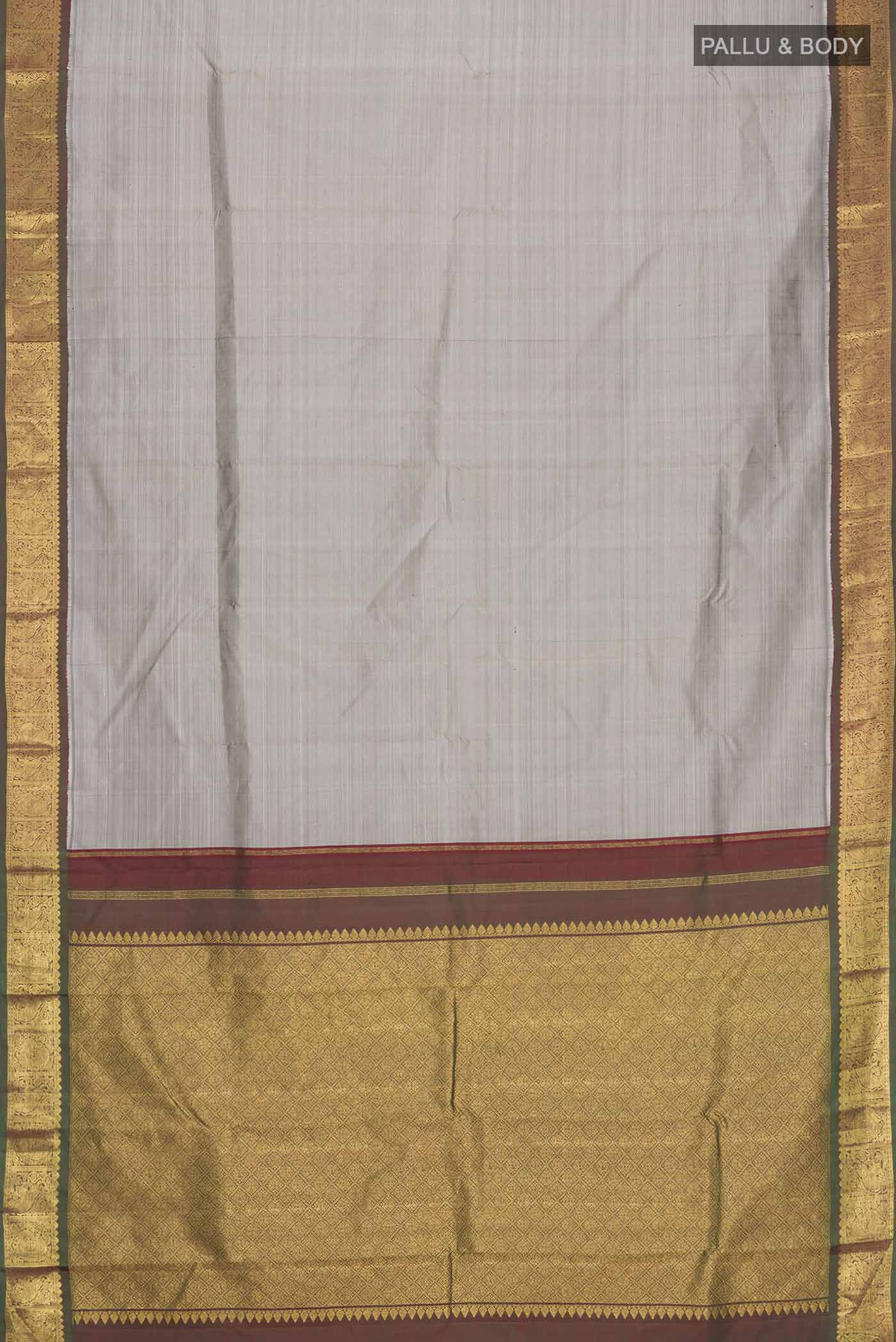 Grey Kanchipuram Silk Saree - Image 6