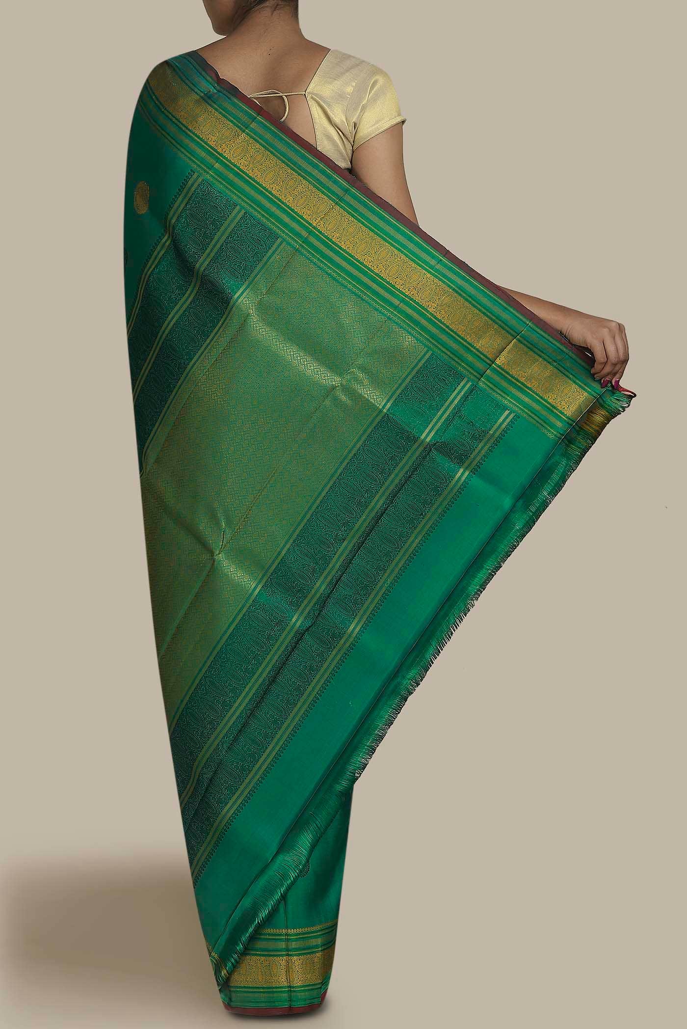 Grey Kanjivaram Silk Saree - Image 2