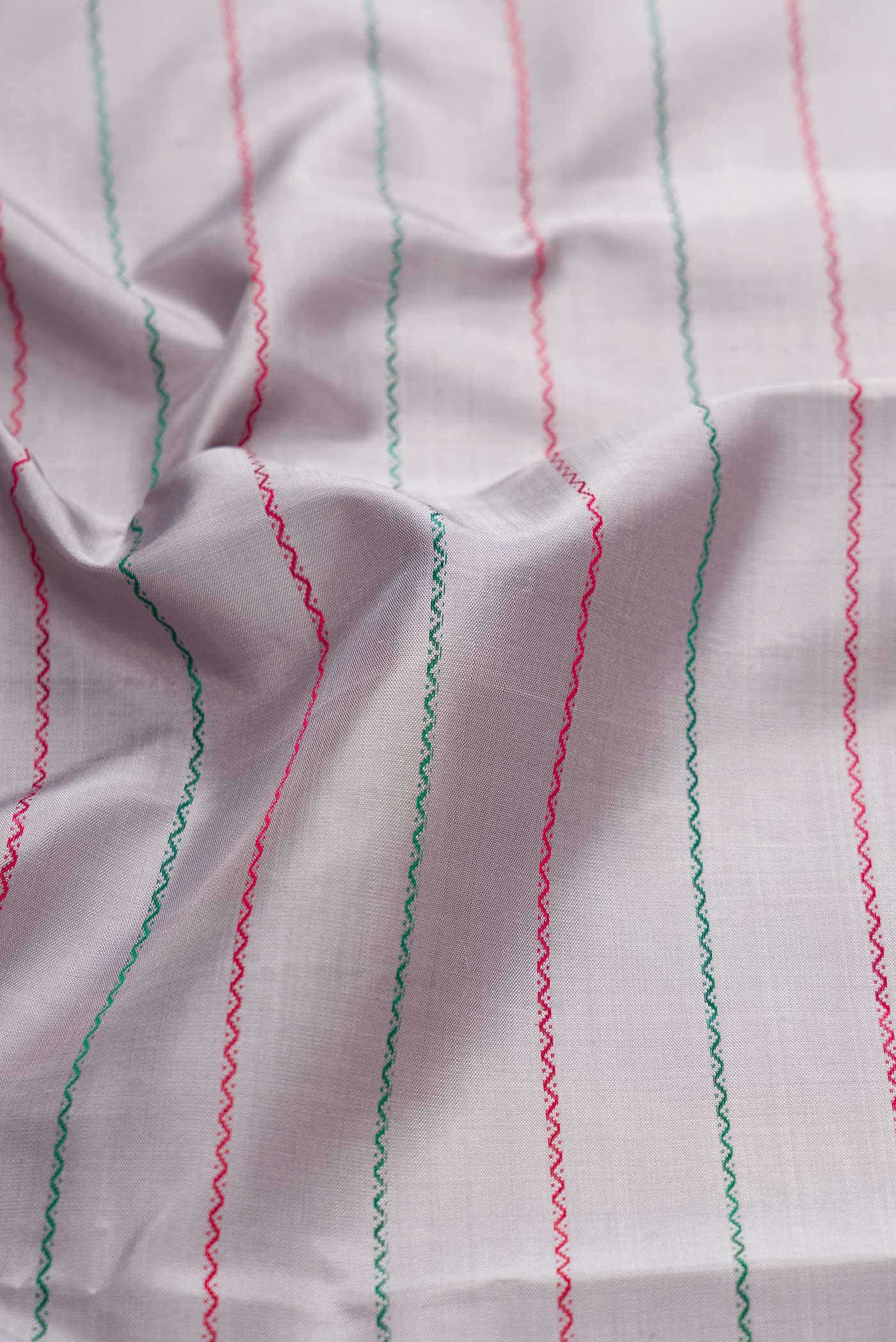Pure Silk Pure Zari Grey Kanchipuram Saree - Image 3