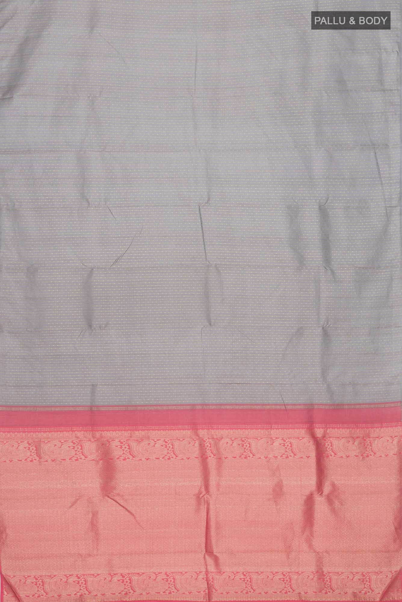 Grey Kanchipuram Silk Saree - Image 4