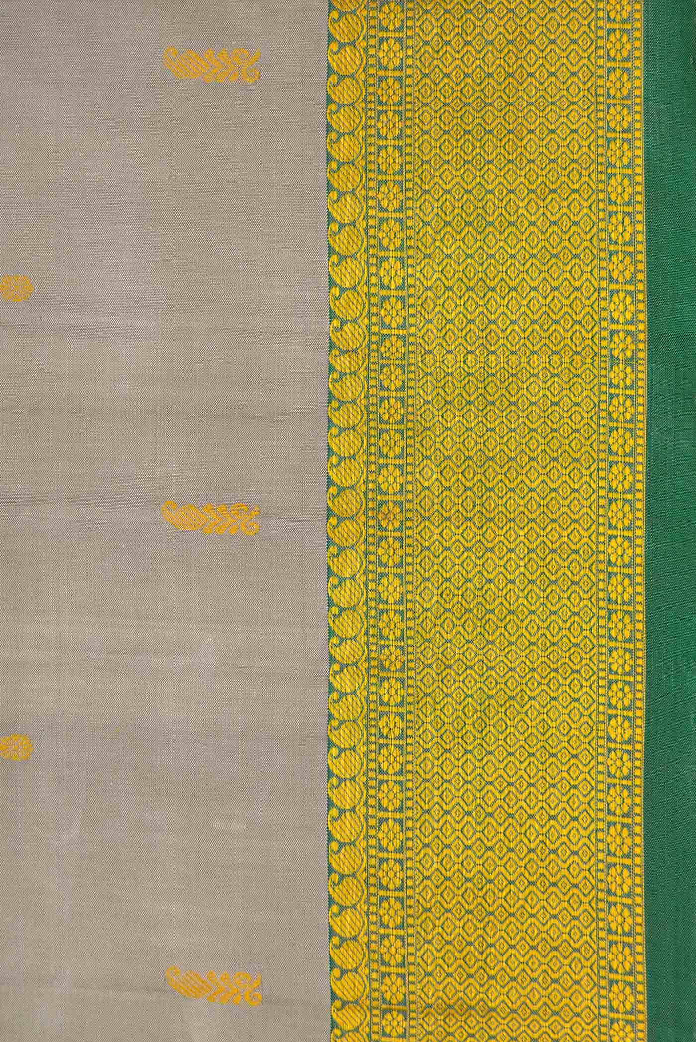 Grey Kanchipuram Silk Saree - Image 5