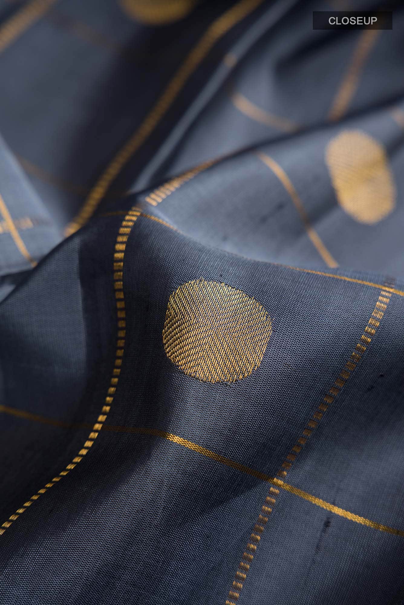 Grey Kanjivaram Silk Saree - Image 3