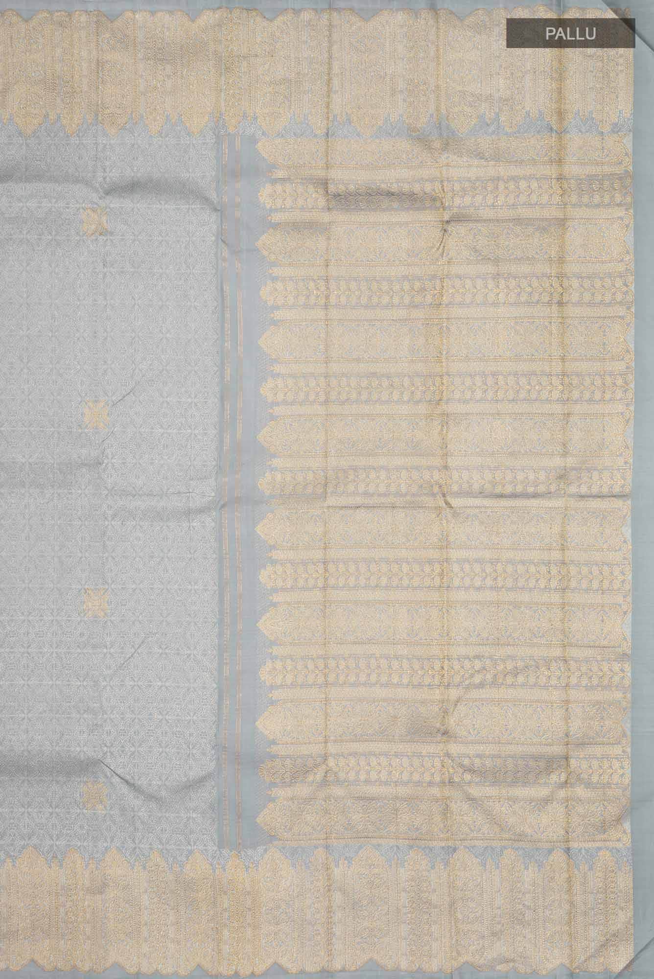 Grey Kanchipuram Silk Saree - Image 5