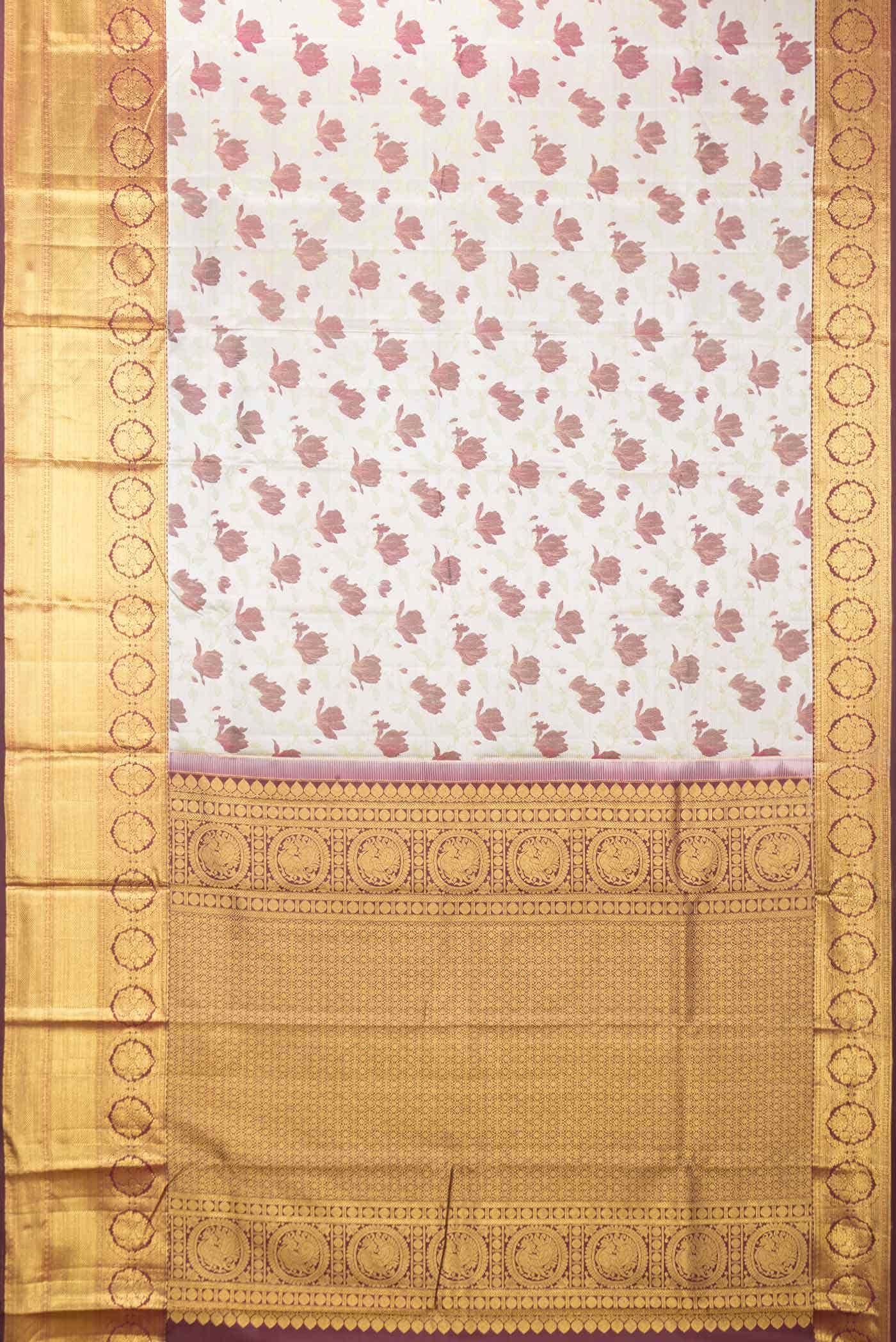 Grey Kanchipuram Silk Saree - Image 4