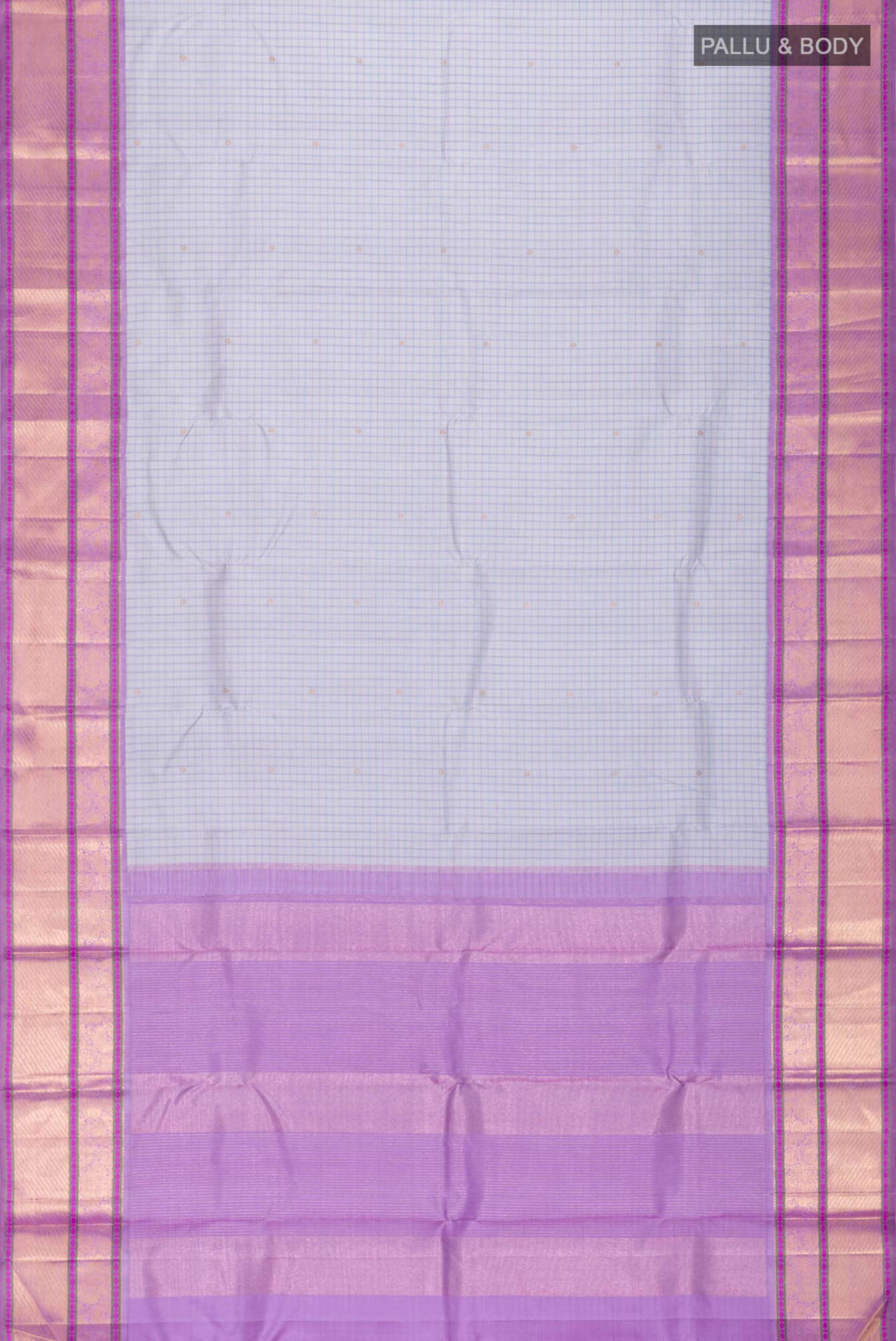 Grey Kanchipuram Silk Saree - Image 4