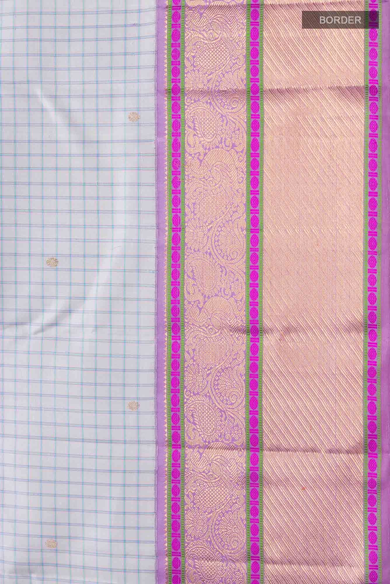 Grey Kanchipuram Silk Saree - Image 5