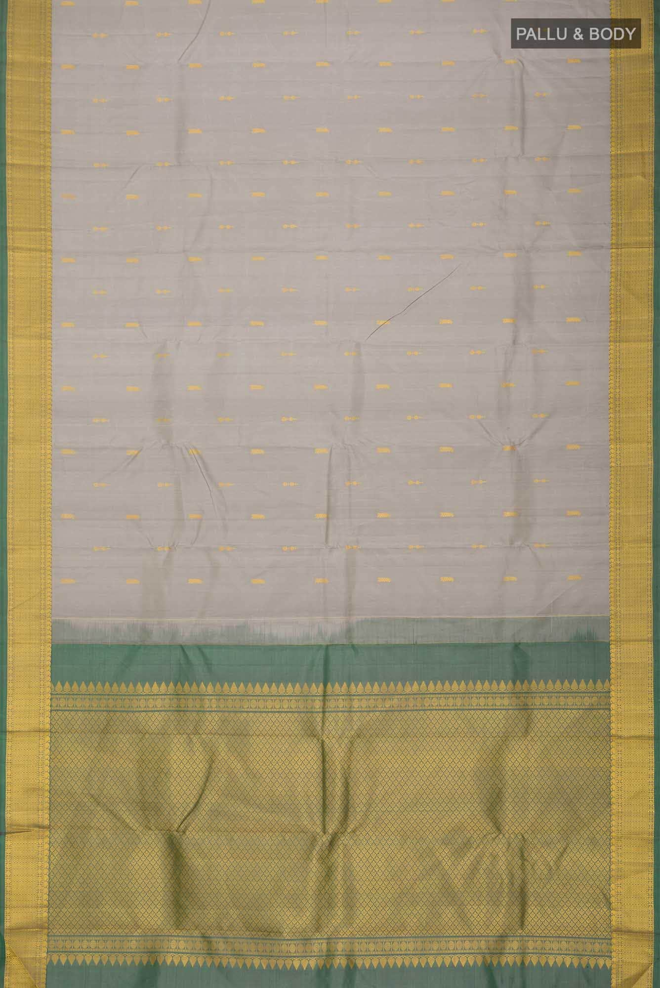 Grey Kanchipuram Silk Saree - Image 4