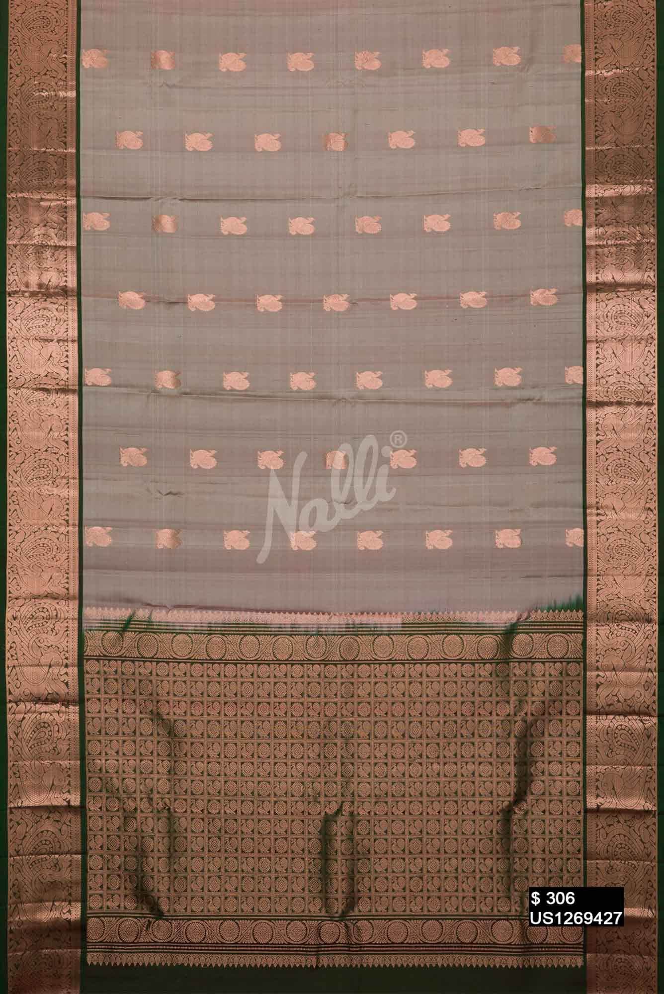Grey Kanchipuram Silk Saree