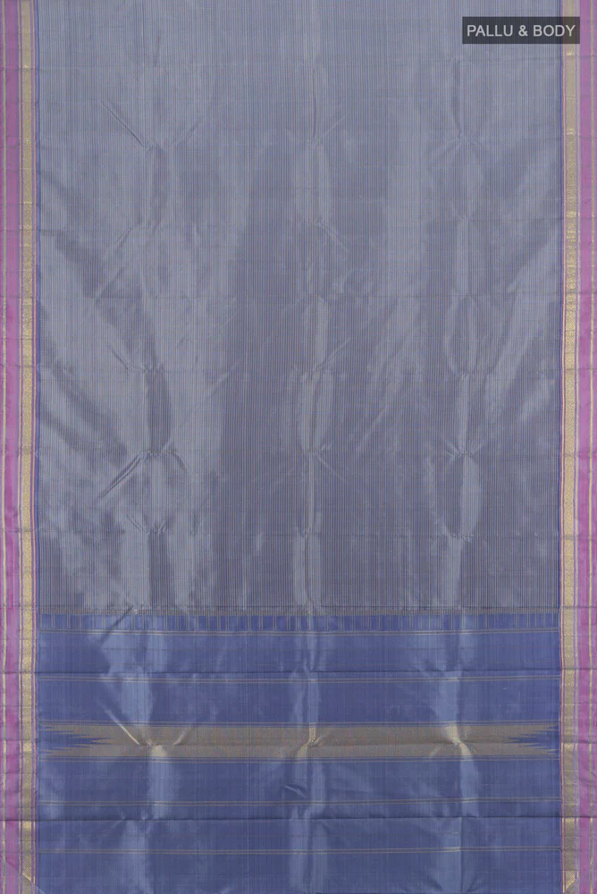 Grey Kanjivaram Silk Saree - Image 5