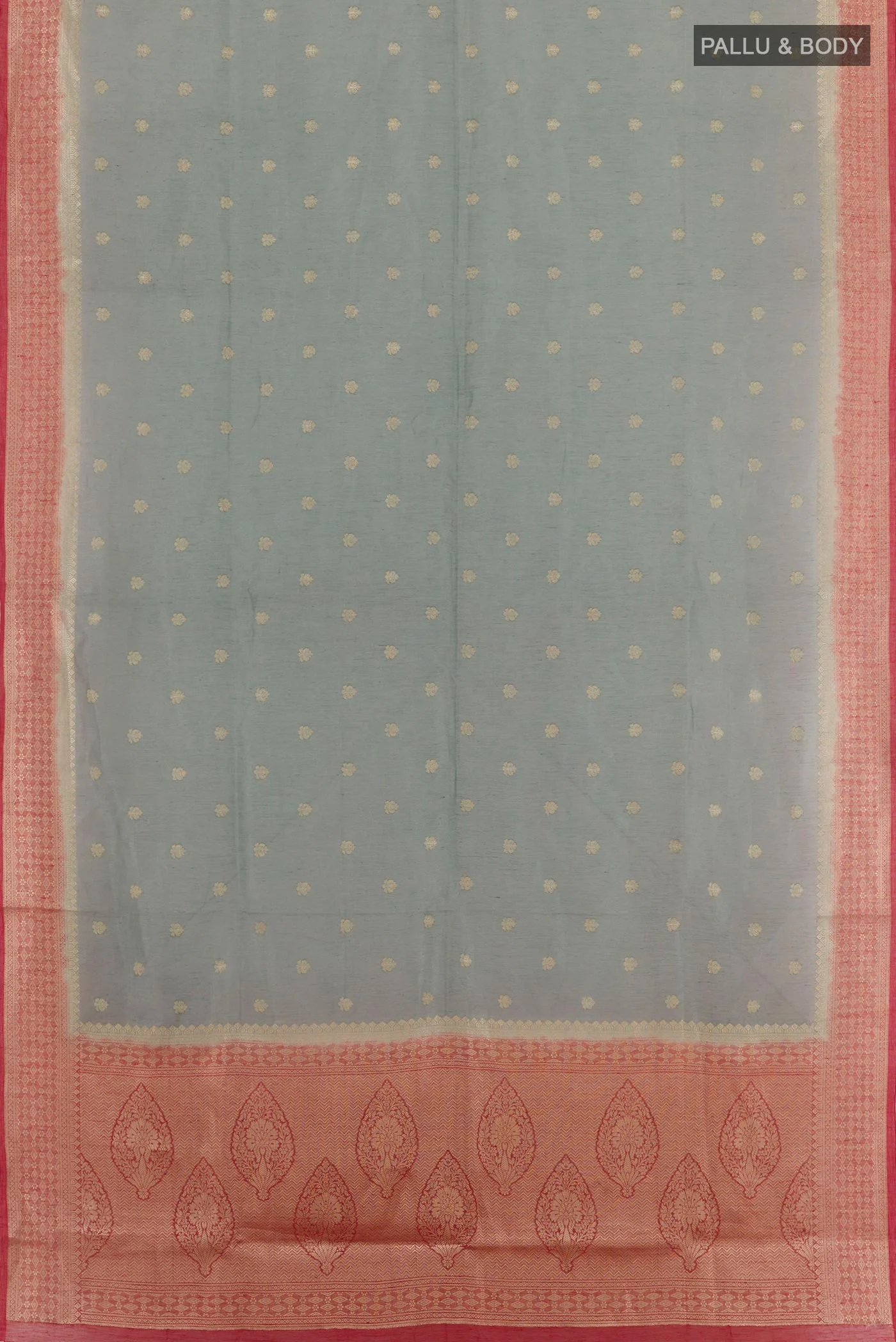 Grey Linen Saree - Image 3