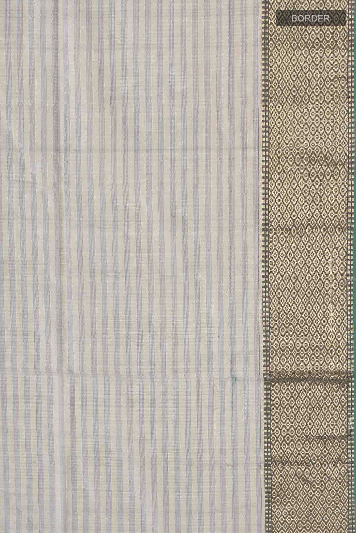 Grey Maheshwari Silk Cotton Saree - Image 3