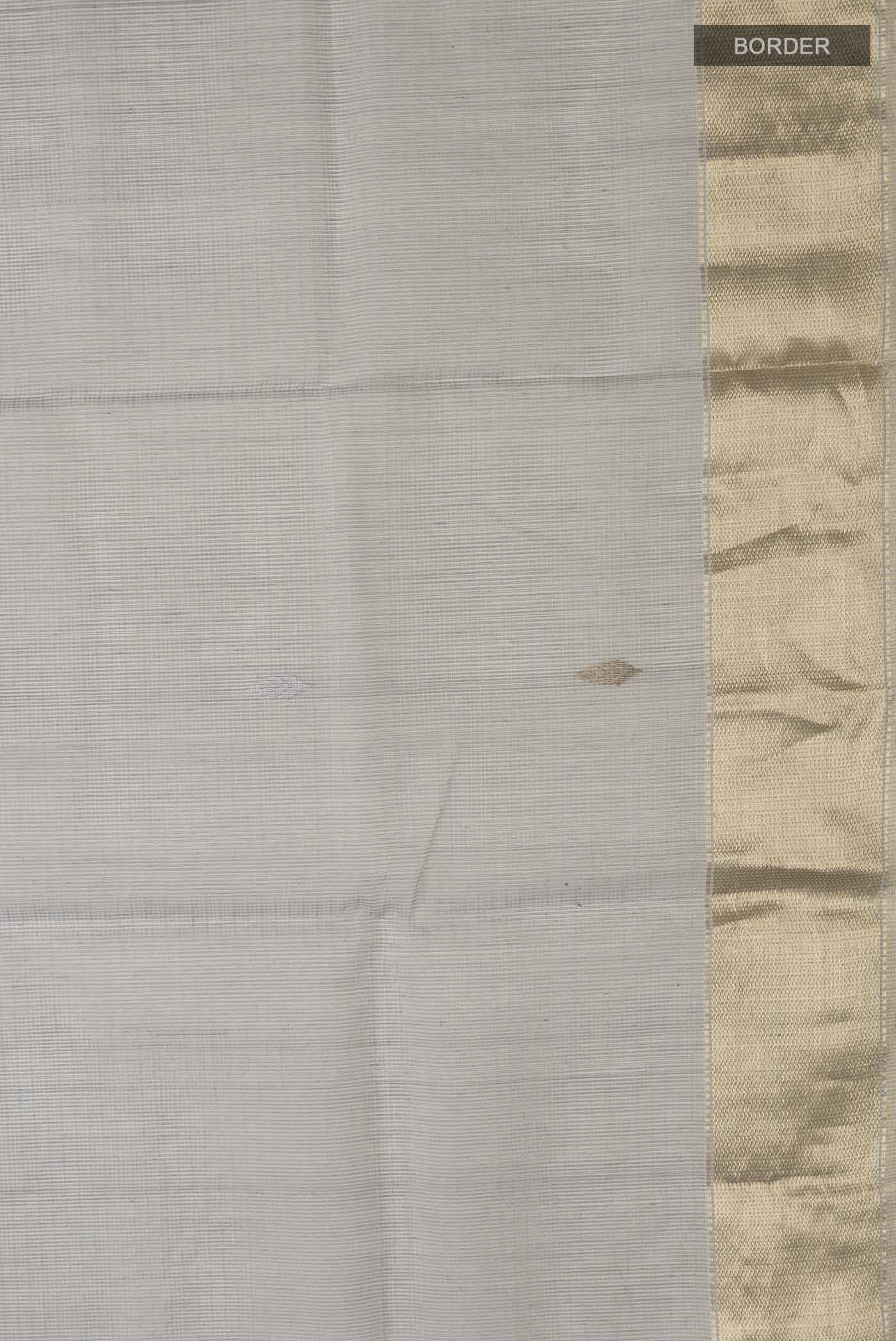 Grey Maheshwari Silk Cotton Saree - Image 3