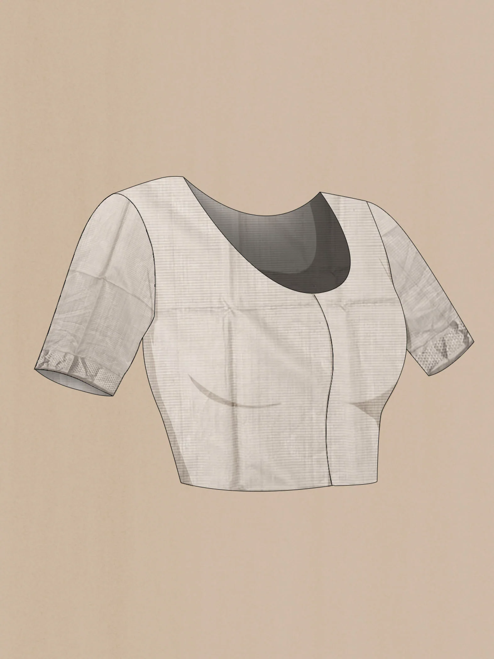 Grey Maheshwari Silk Saree - Image 2