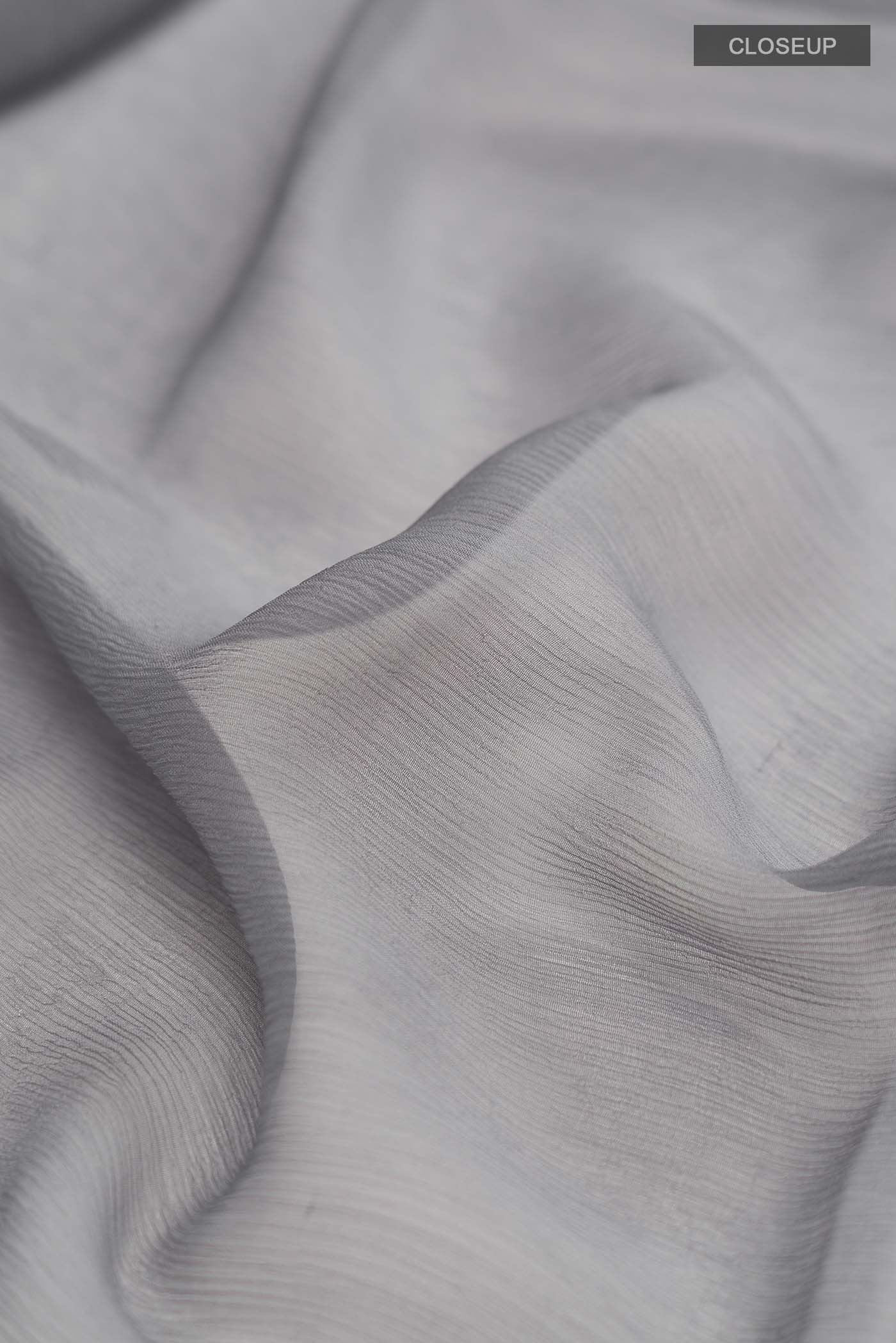 Grey Mysore Chiffon Saree - Image 2