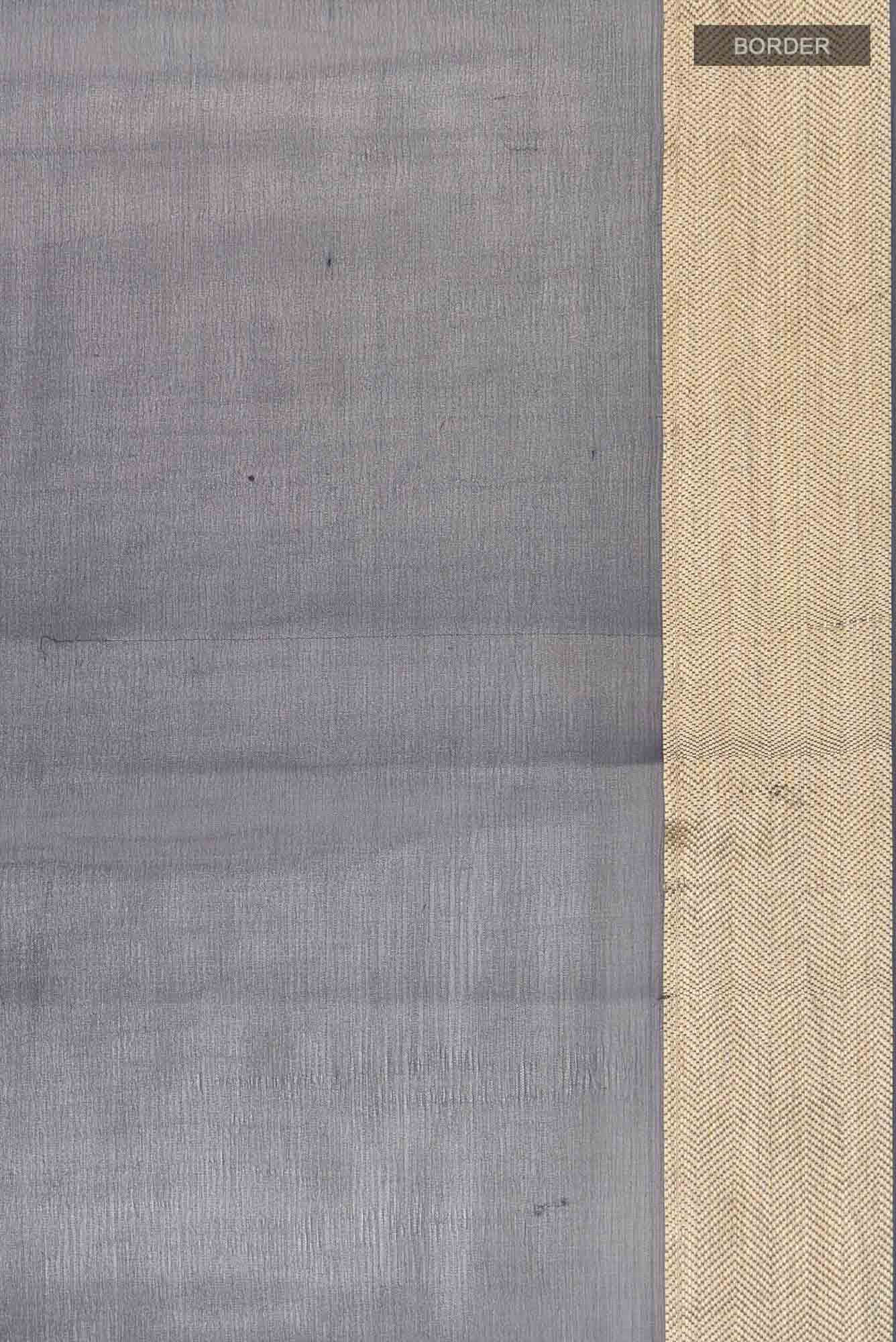 Grey Mysore Chiffon Saree - Image 3