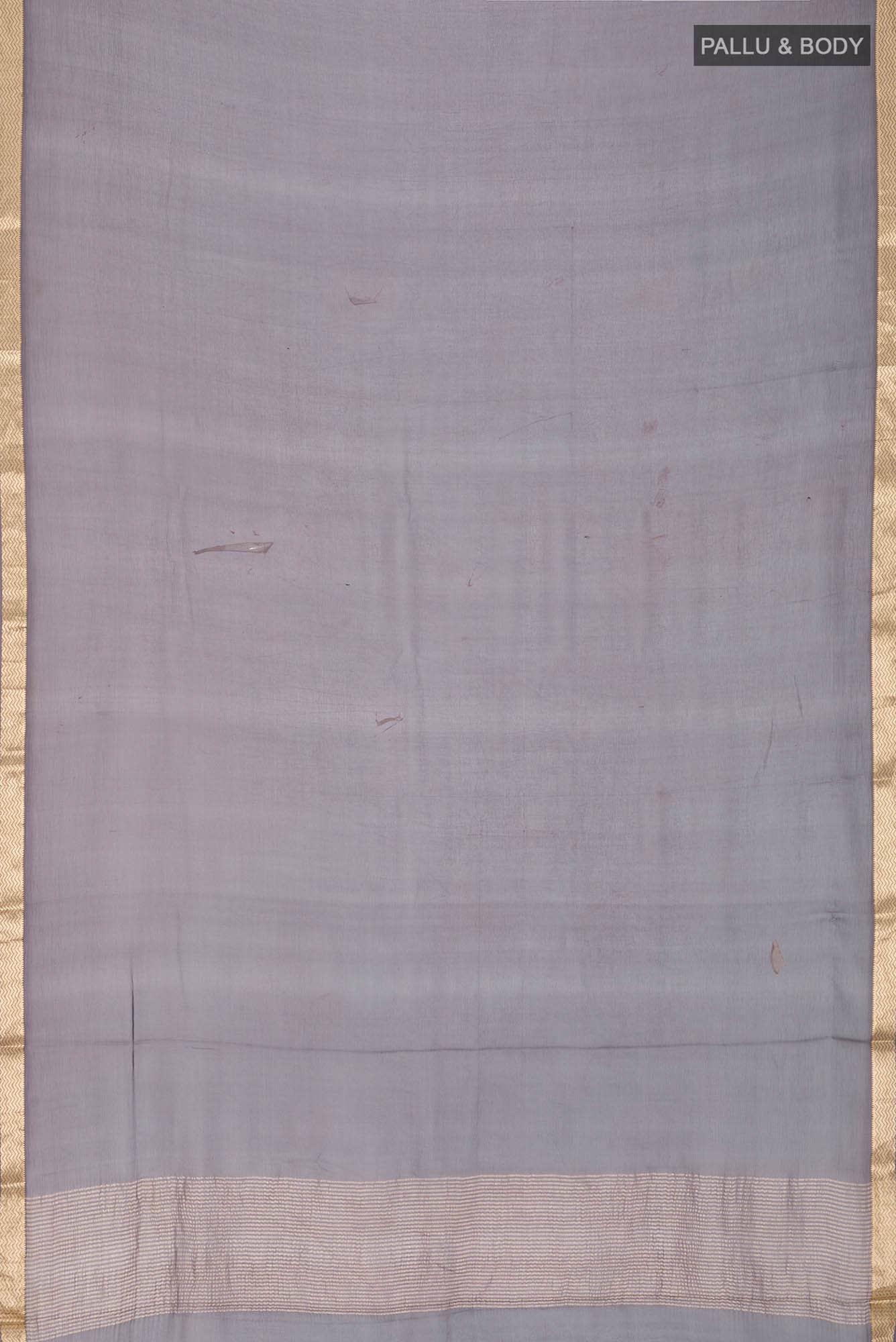 Grey Mysore Chiffon Saree - Image 3