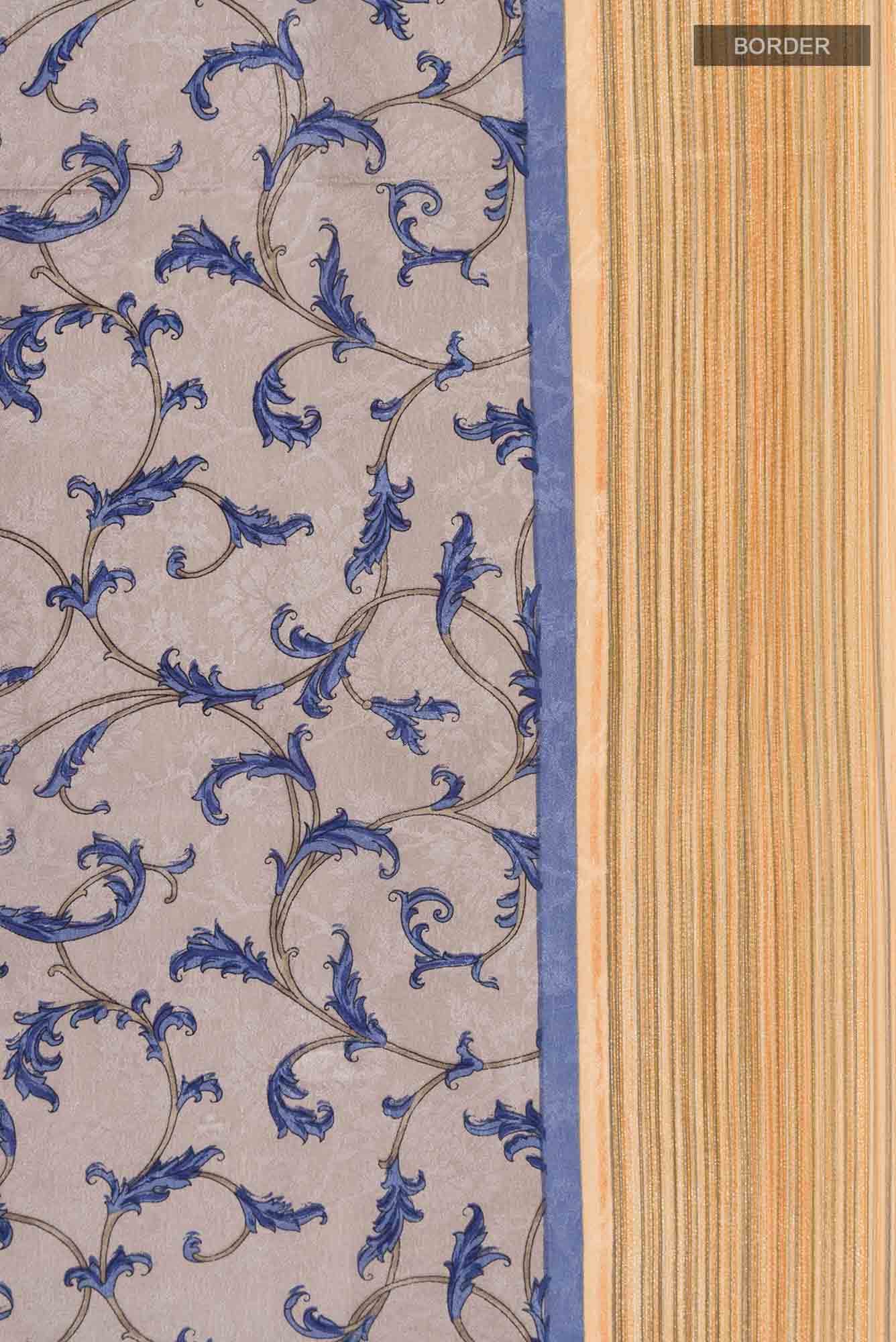 Grey Mysore Crepe Saree - Image 4