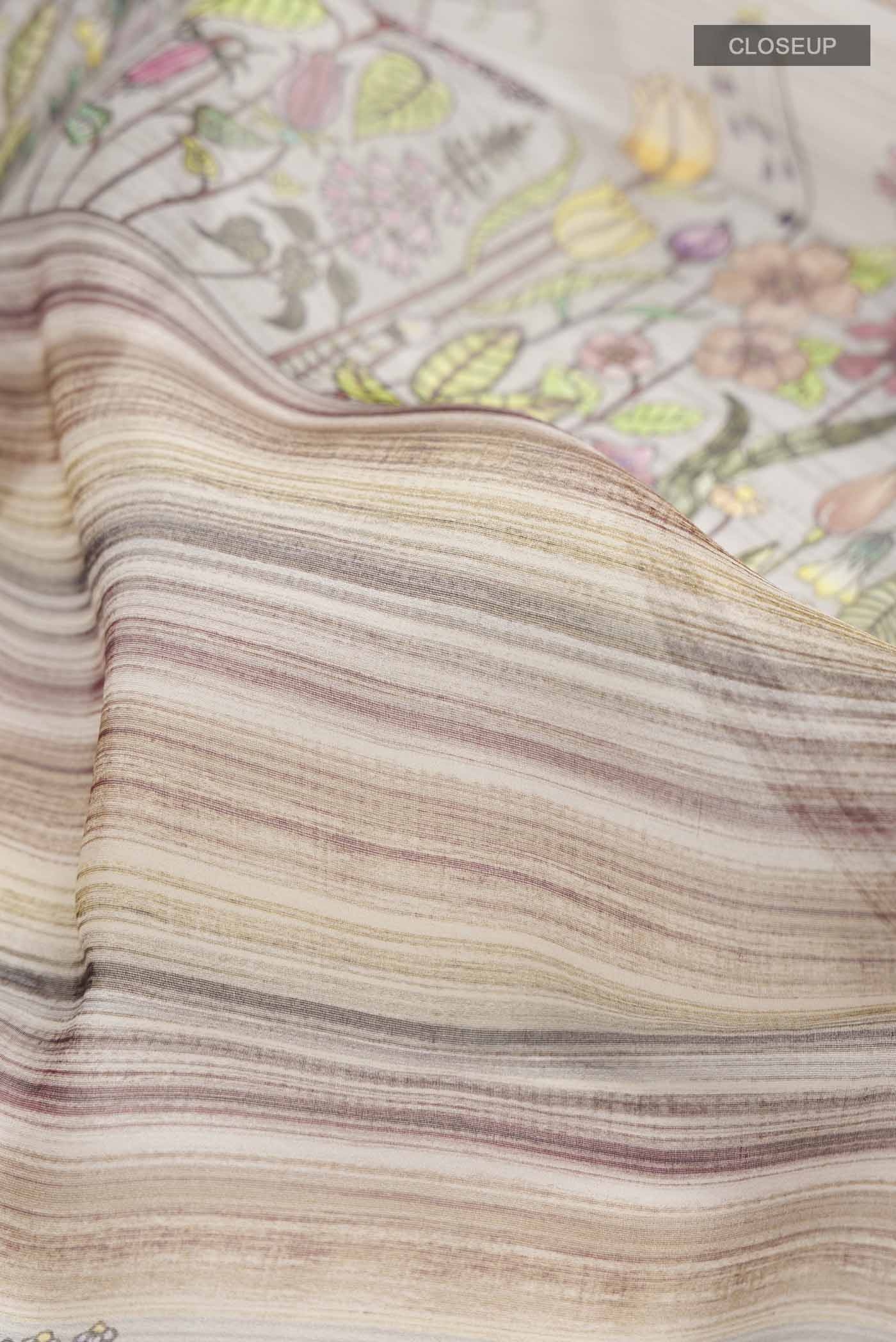 Grey Organza Silk Saree - Image 2