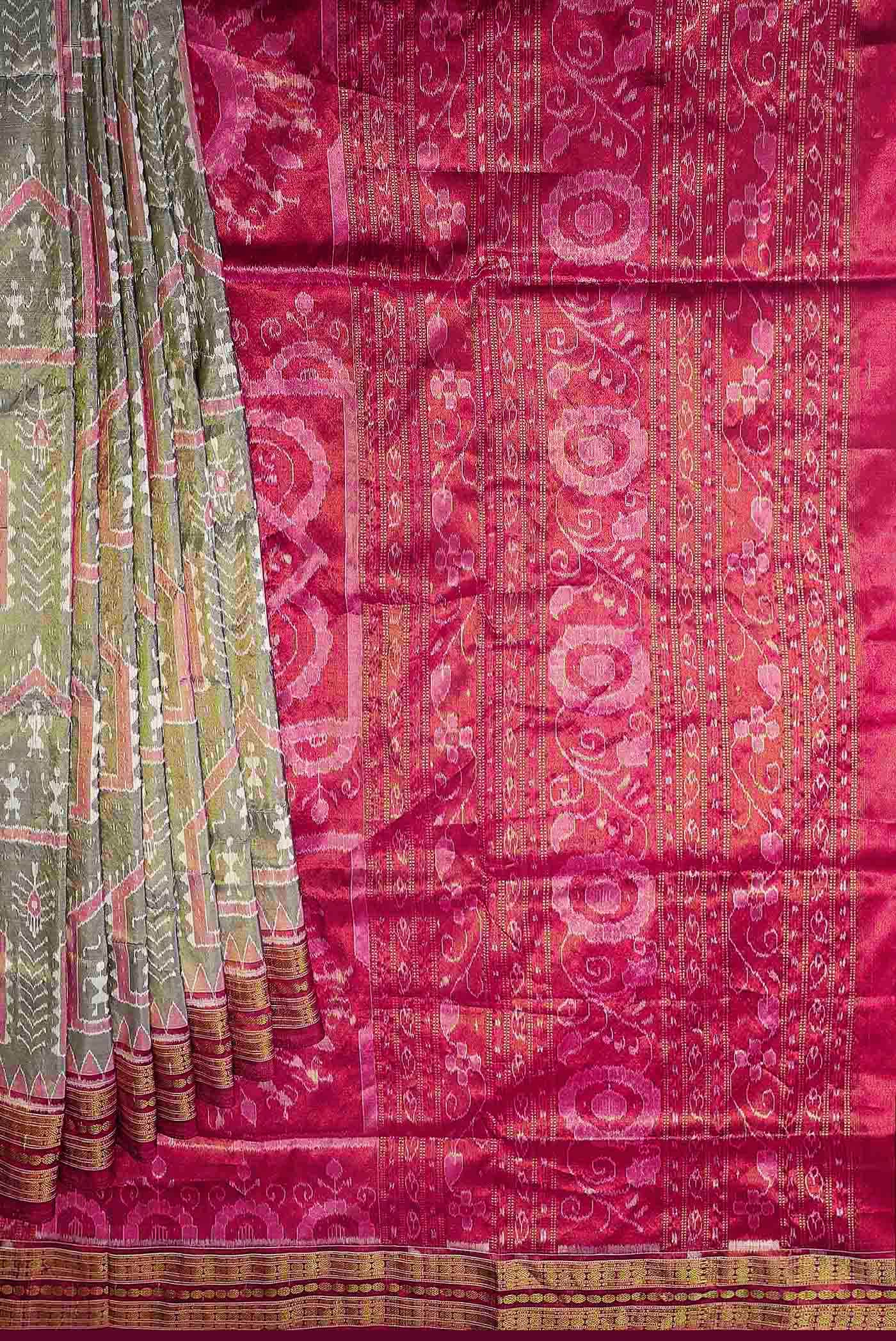 Grey Orissa Silk Saree - Image 6