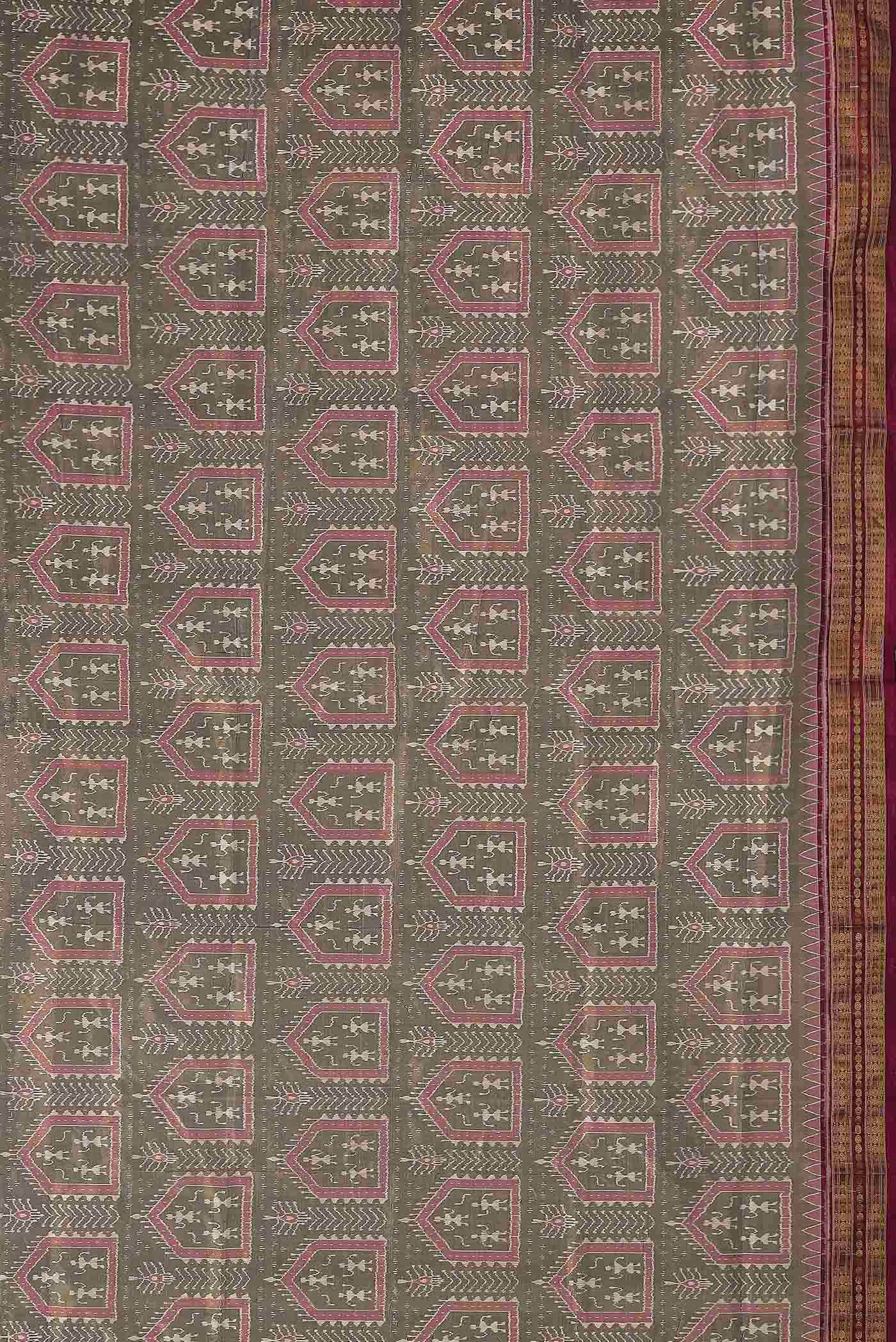Grey Orissa Silk Saree - Image 7