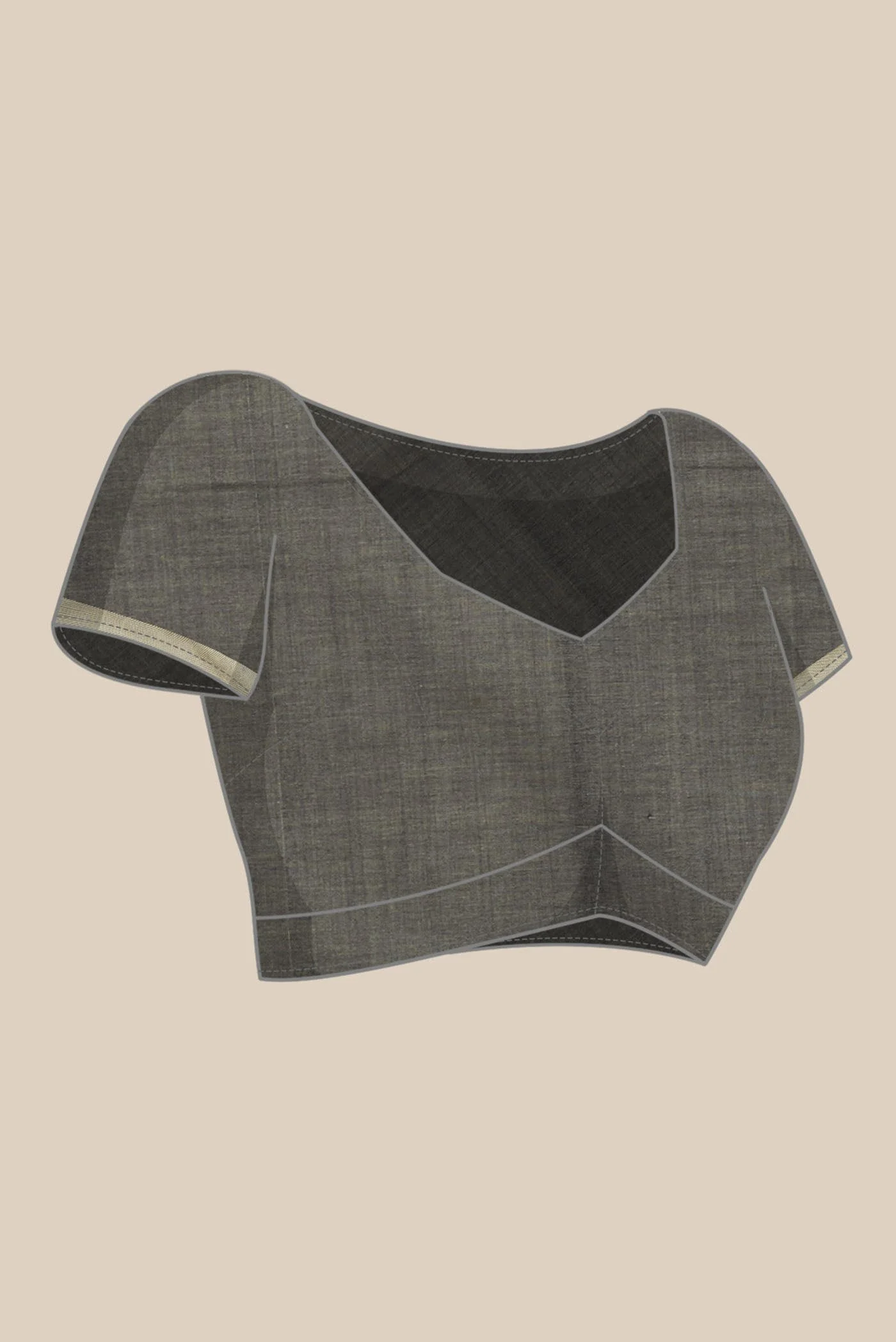 Grey Paithani Cotton Saree - Image 5
