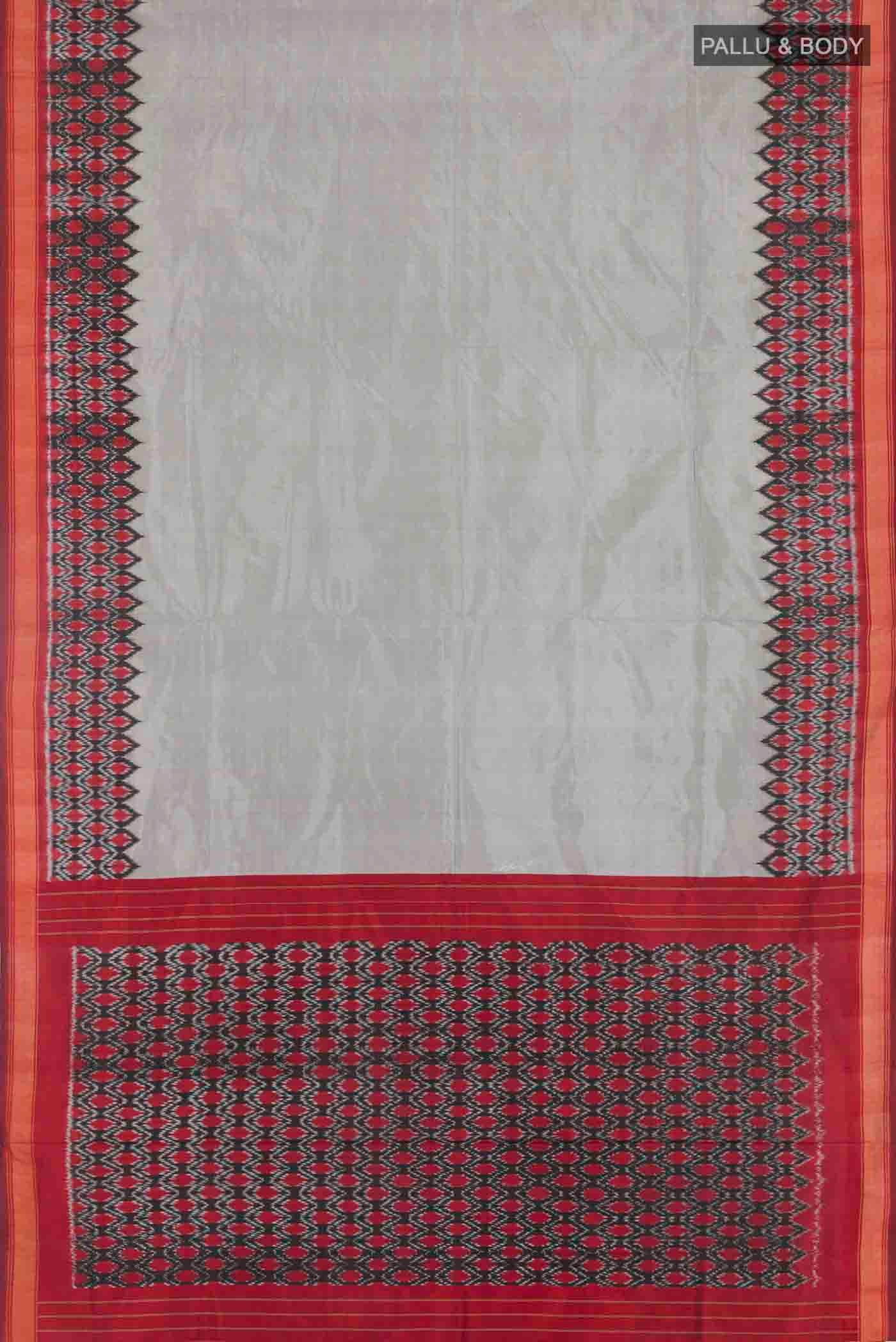 Grey Pochampally Silk Saree - Image 3