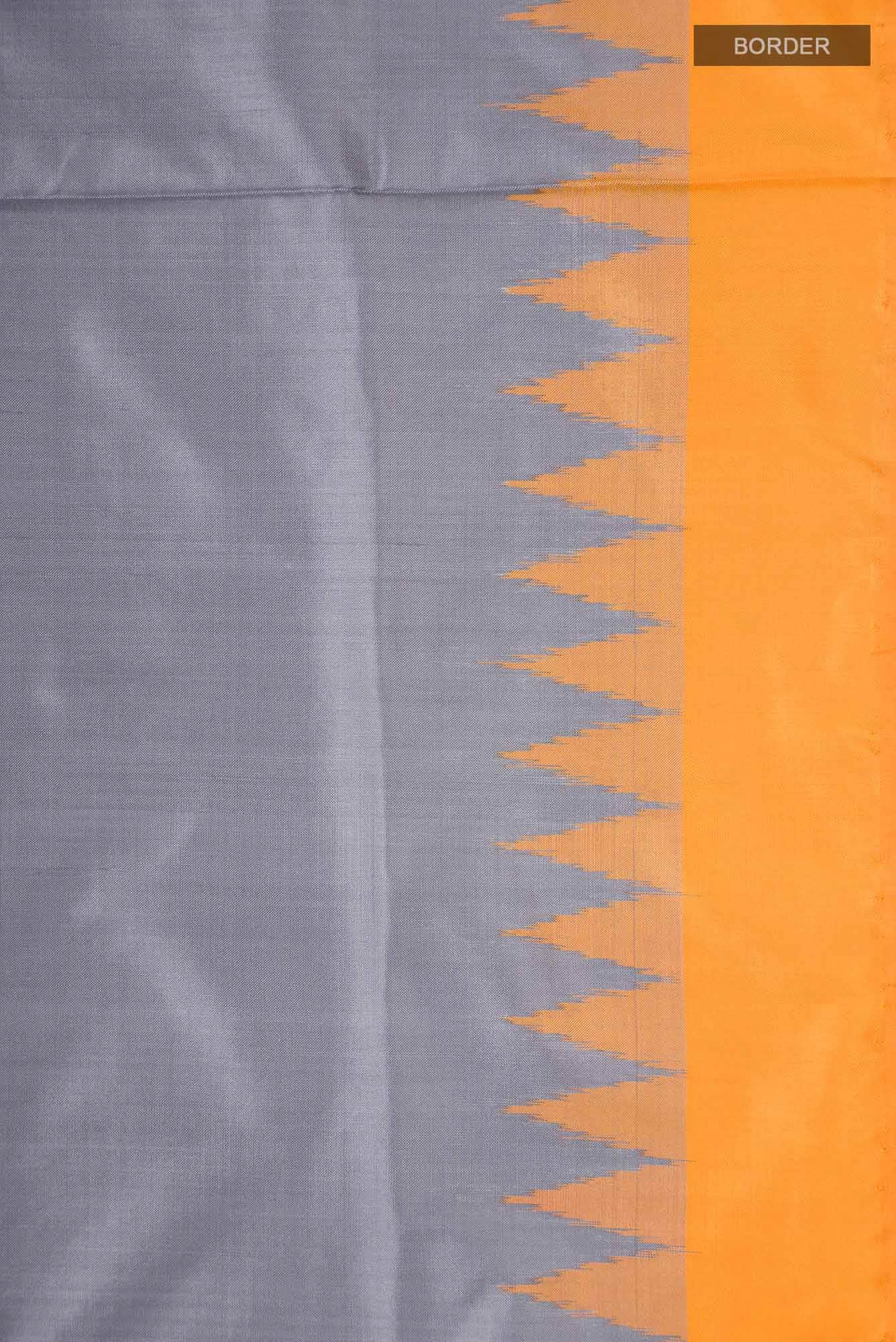 Grey Pochampally Silk Saree - Image 5