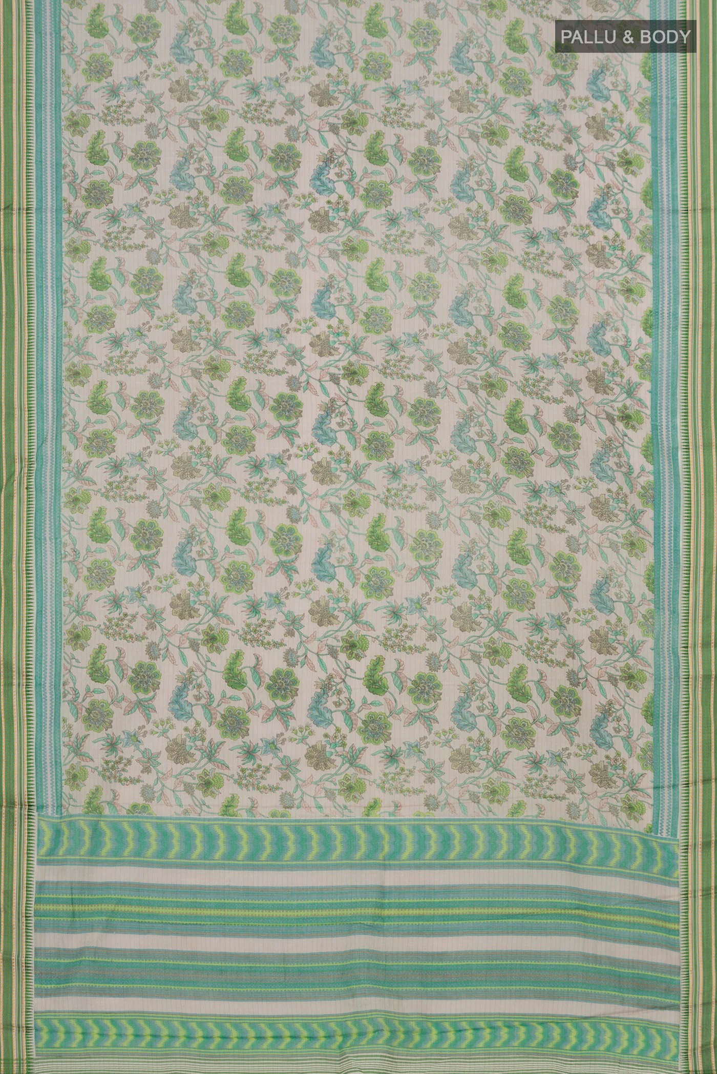 Beige Tussar Silk Saree - Image 5