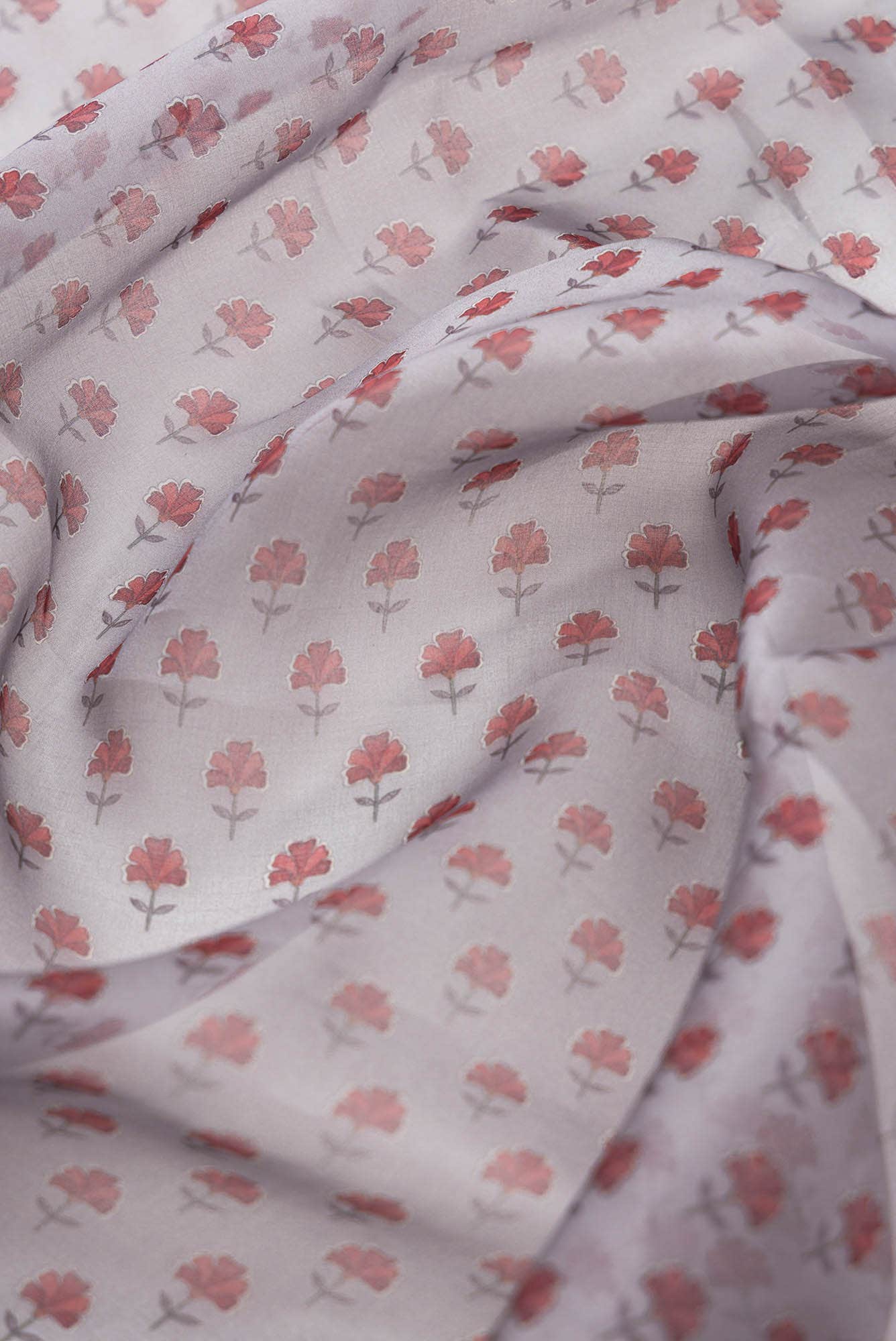 Pushpavalli Grey floral design saree from Chintz Collection, Designed by Nalli - Image 6