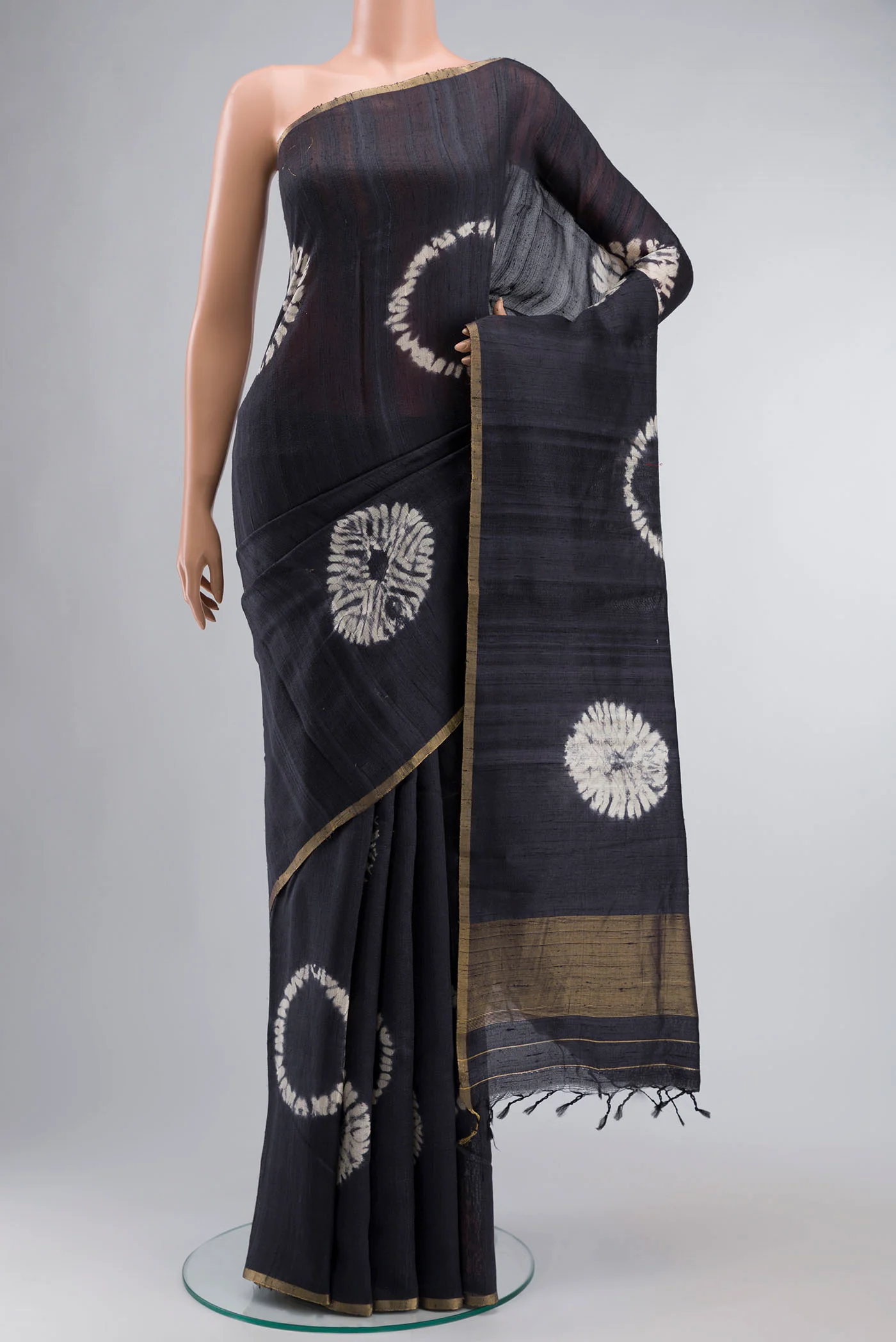 Grey Raw Silk Saree