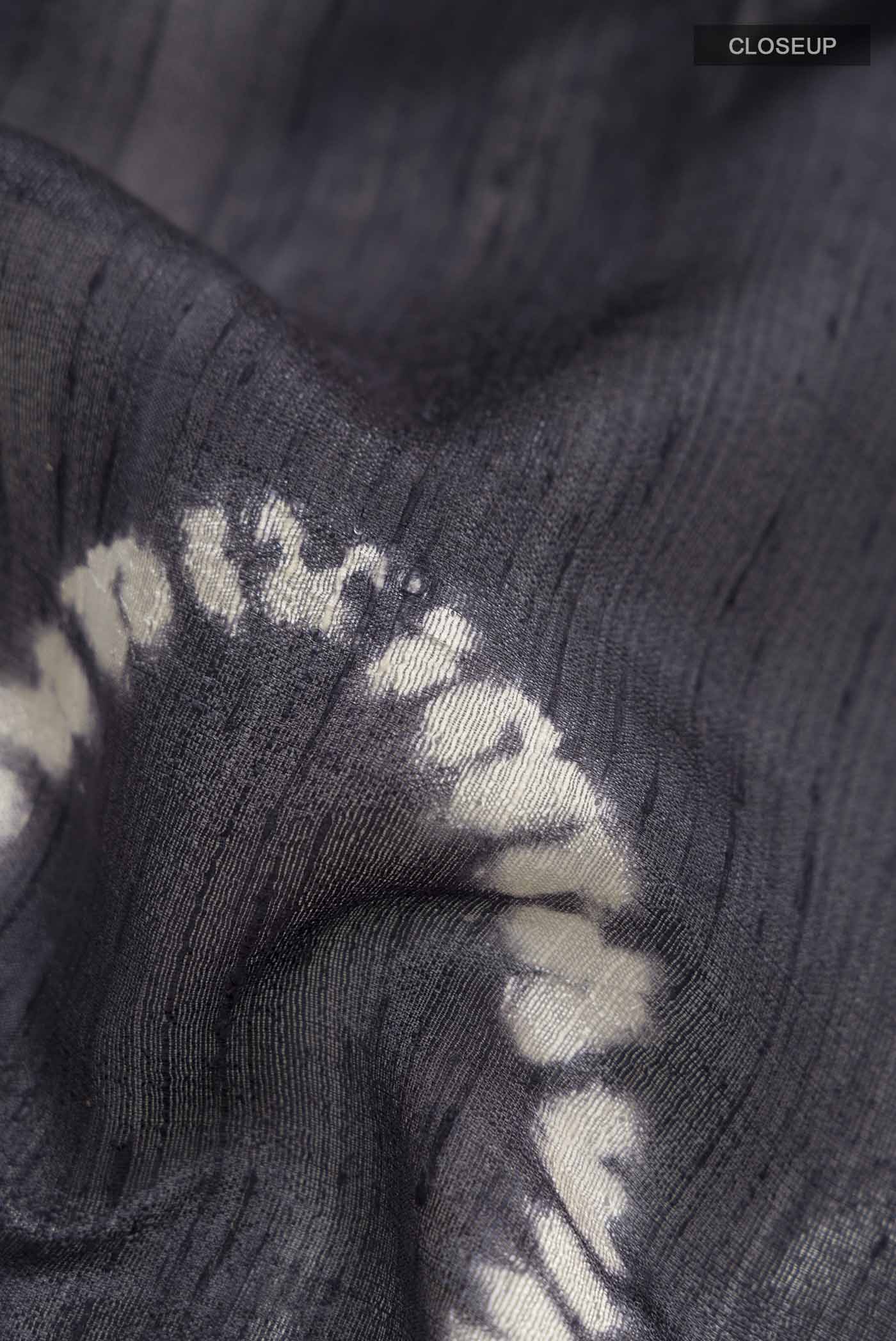 Grey Raw Silk Saree - Image 2