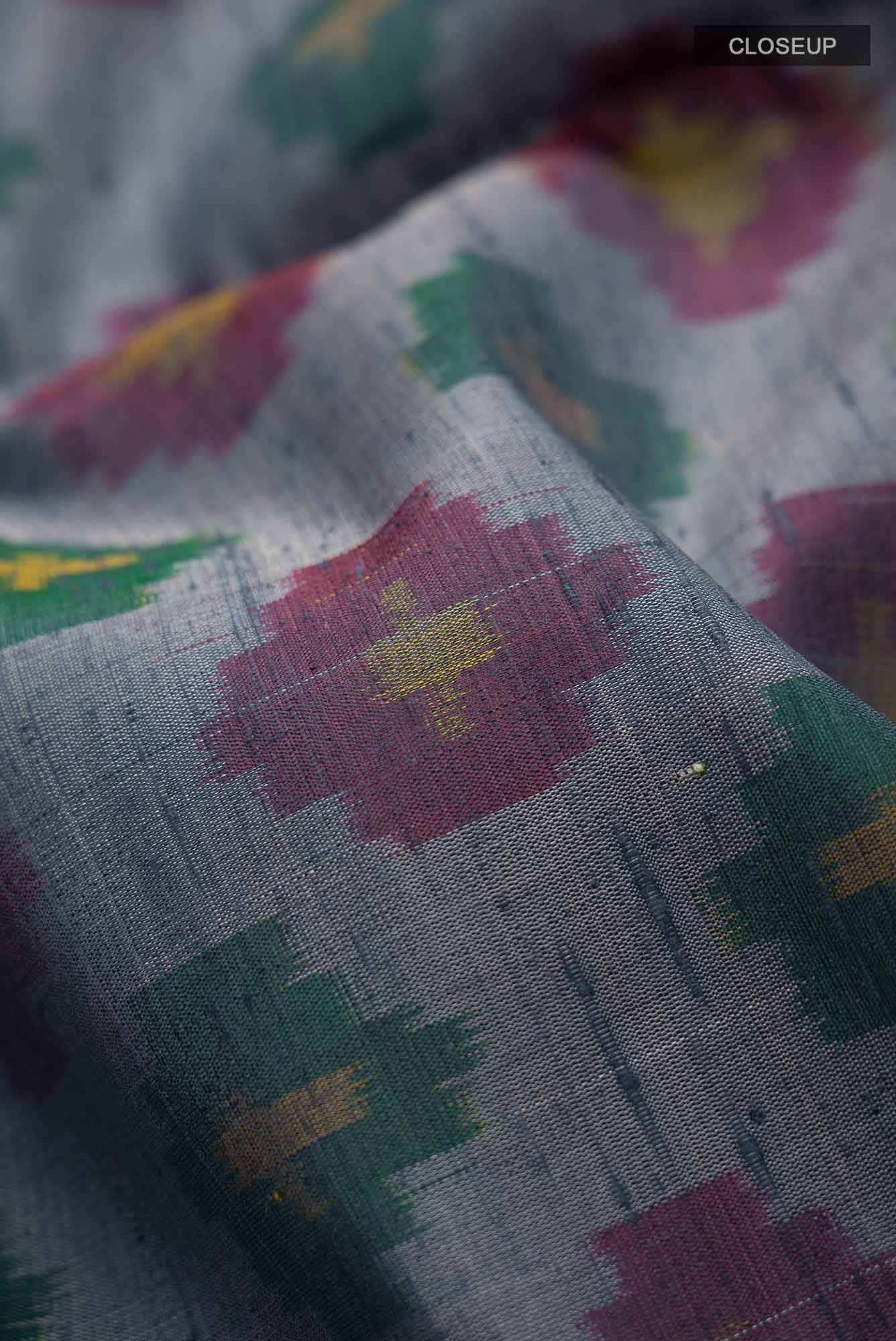 Grey Raw Silk Saree - Image 2