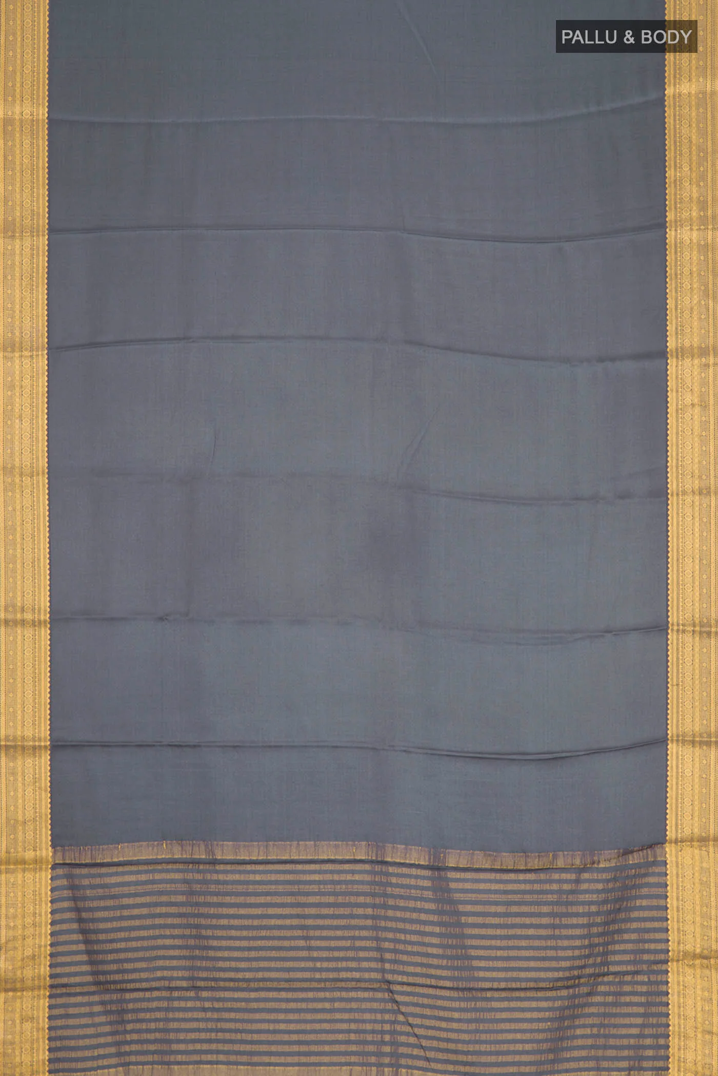 Grey Satin Silk Saree - Image 5