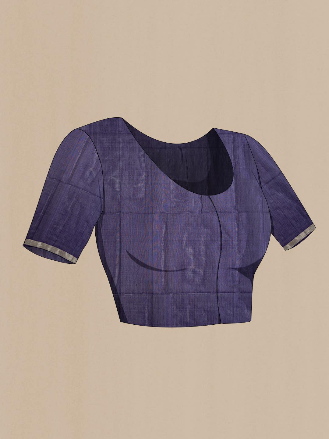 Grey Silk Cotton Saree - Image 3