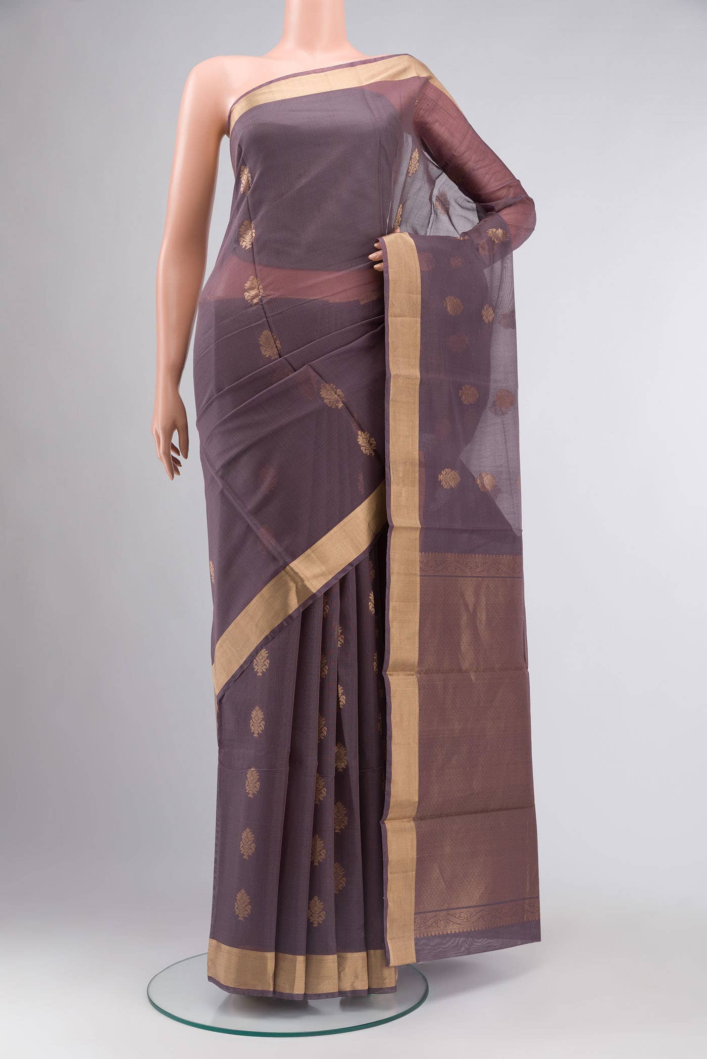 Grey Silk Cotton Saree