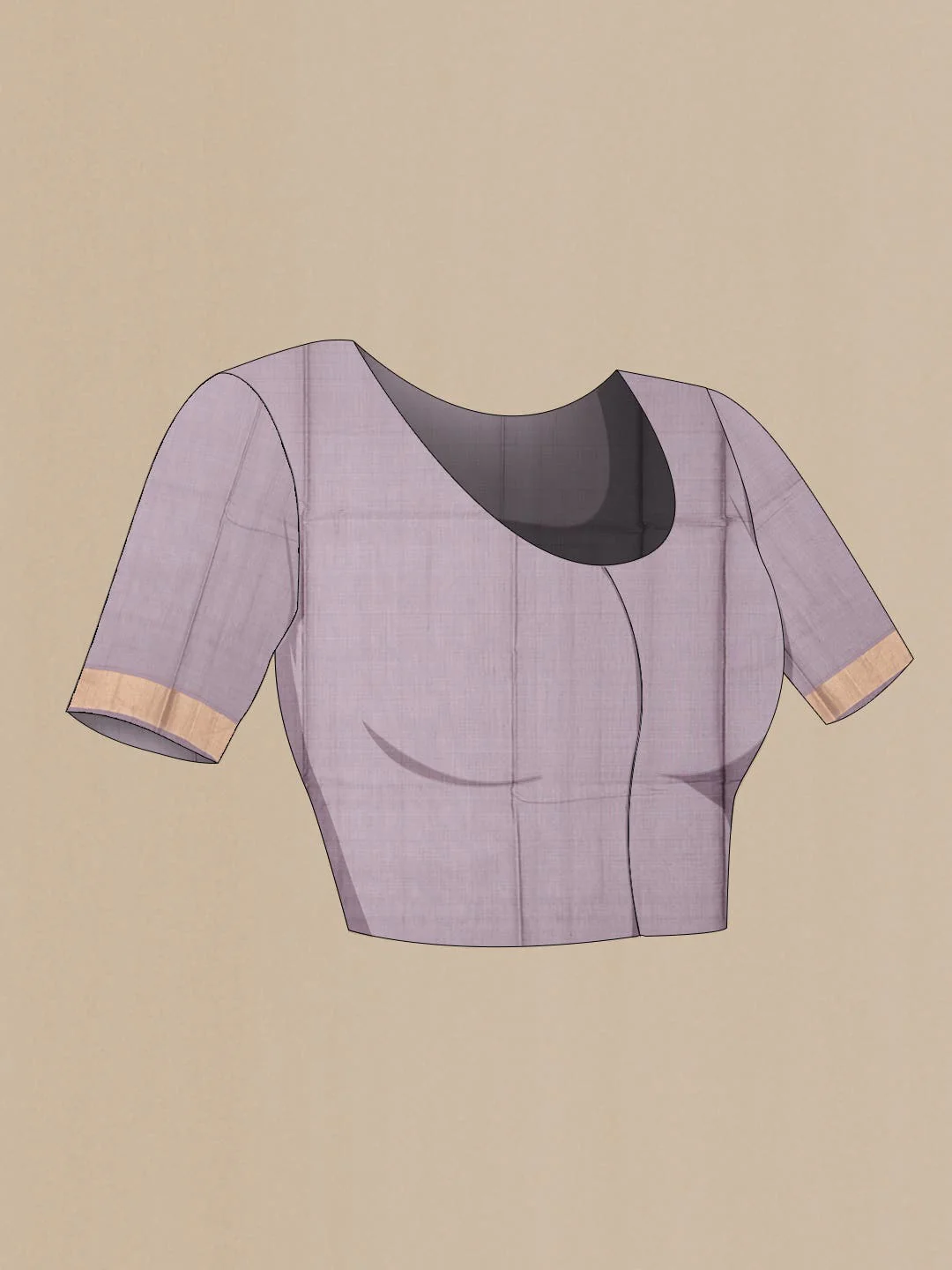 Grey Silk Cotton Saree - Image 3