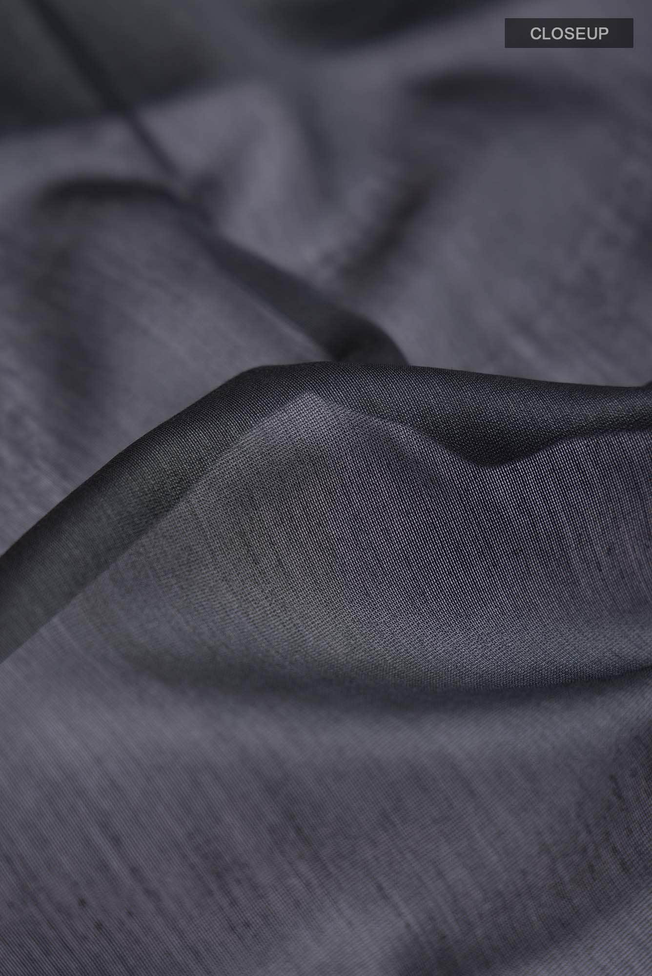 Black Silk Cotton Saree - Image 2