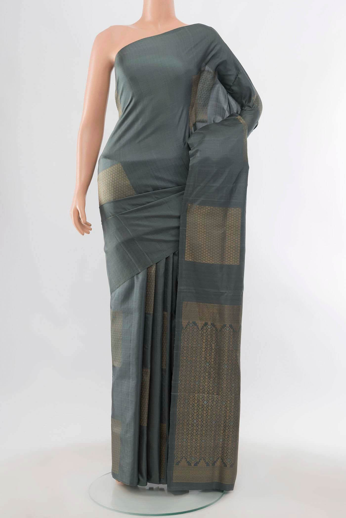 Grey Soft Silk Saree