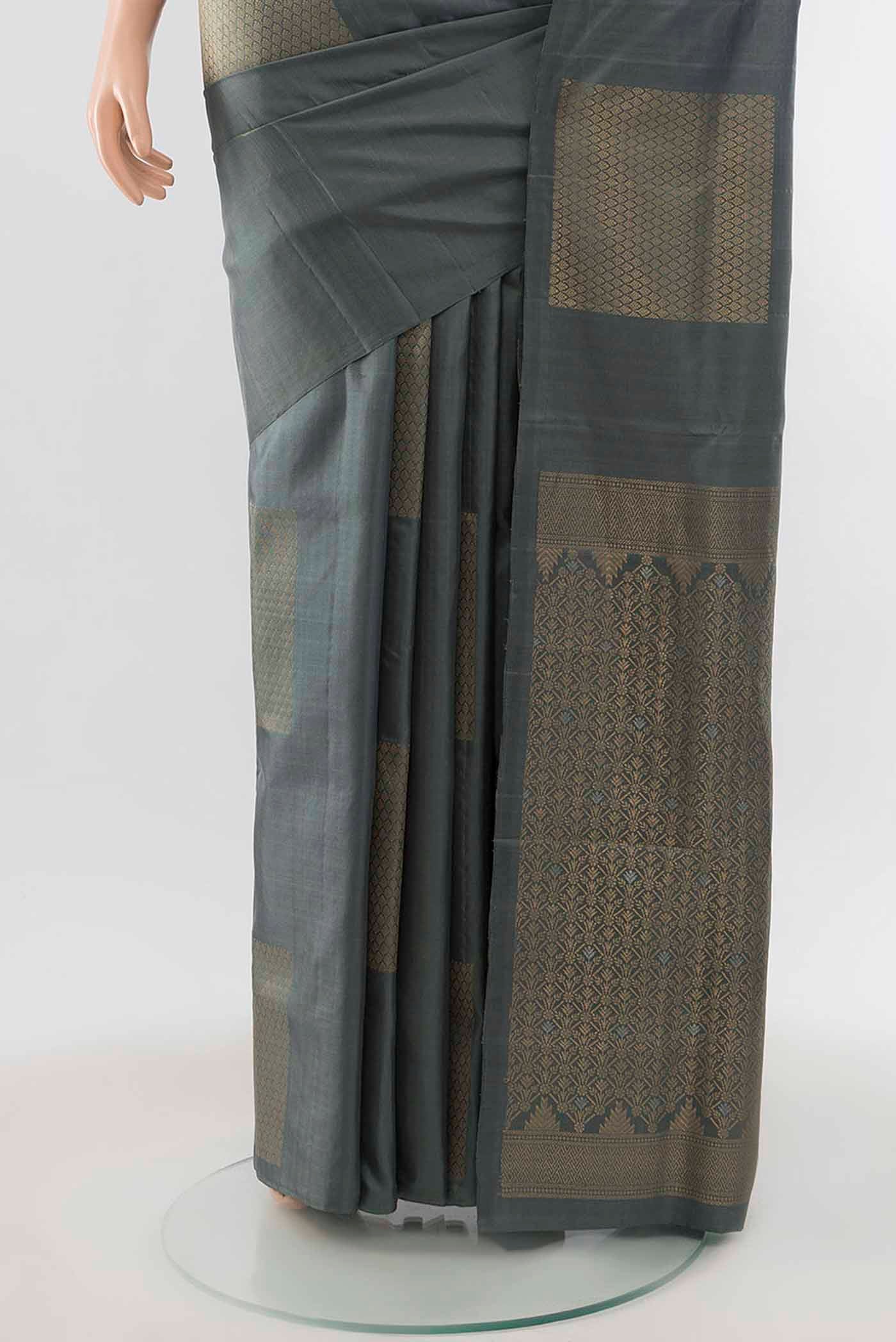 Grey Soft Silk Saree - Image 3