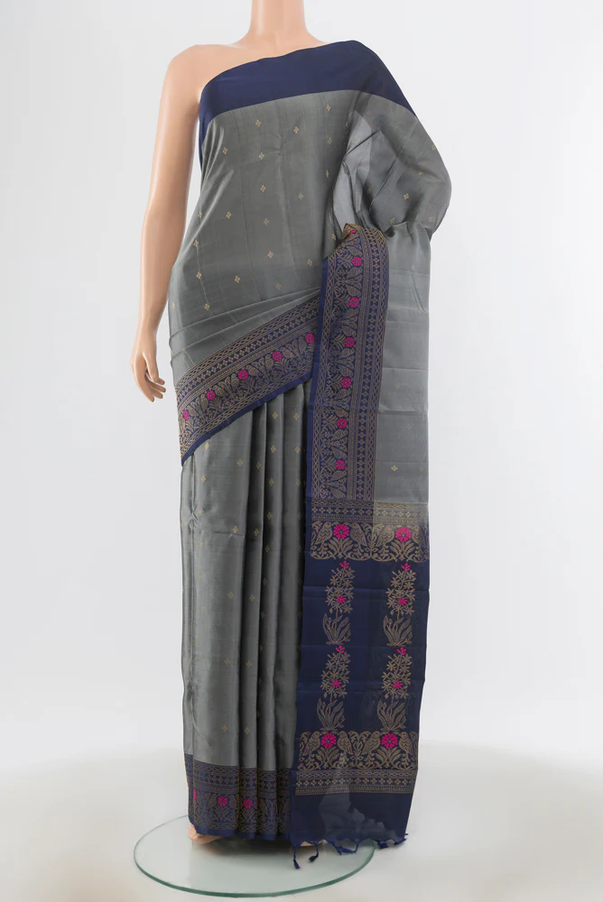 Grey Soft Silk Saree
