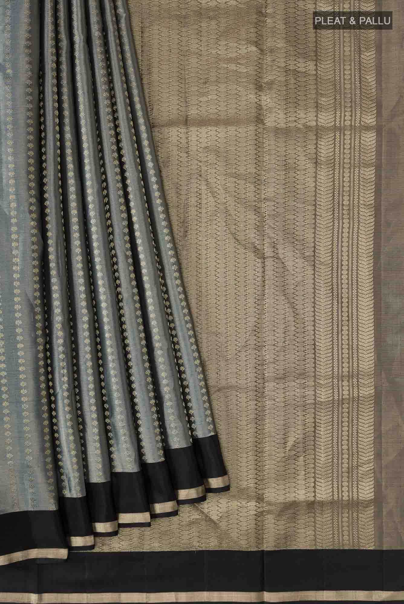 Grey Soft Silk Saree - Image 2