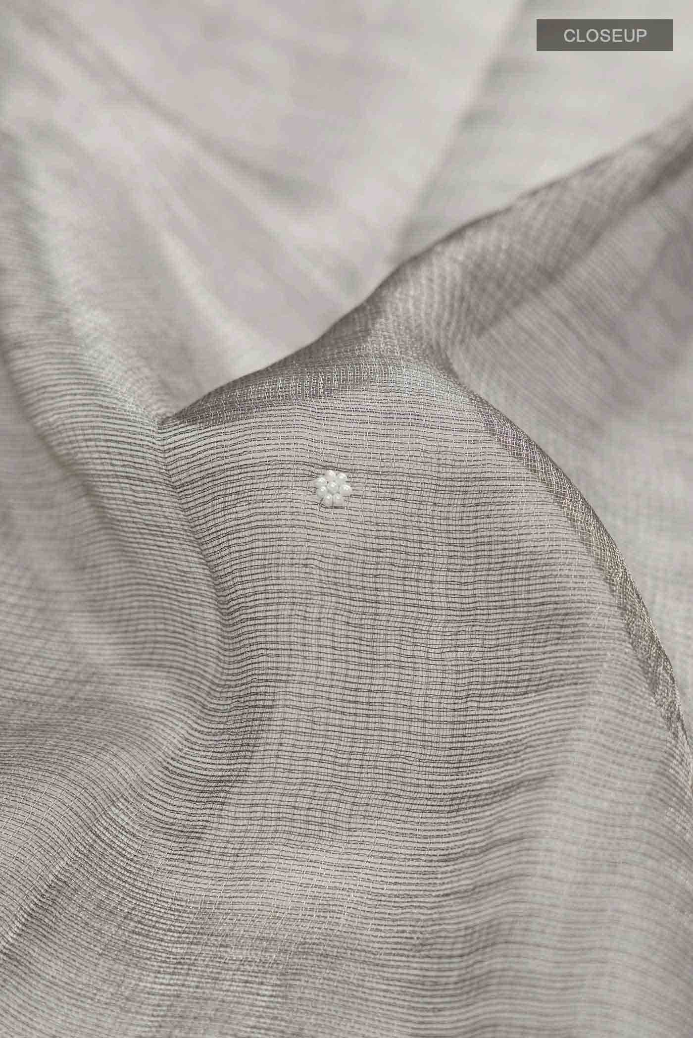 Grey Tissue Silk Saree - Image 2