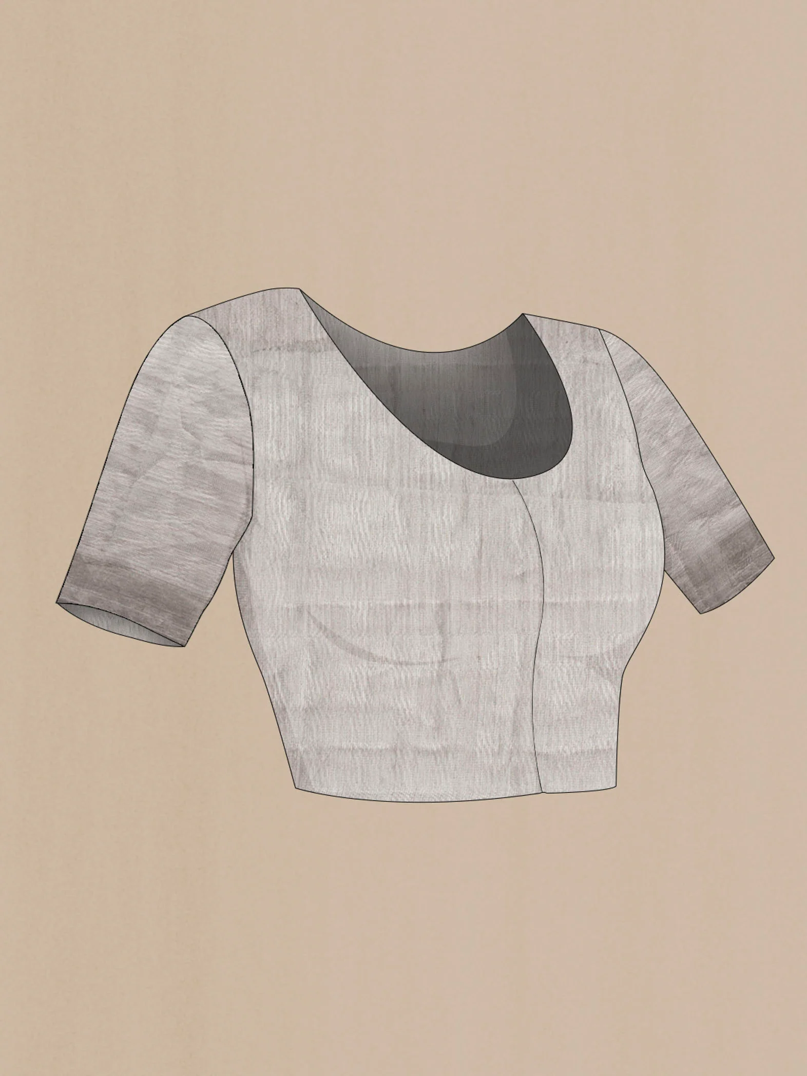 Grey Tissue Silk Saree - Image 4