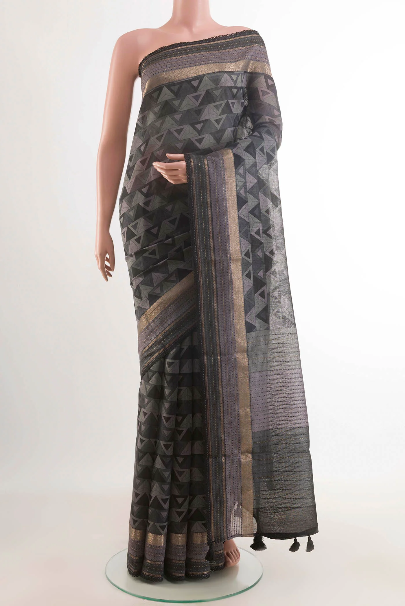 Grey Tussar Saree