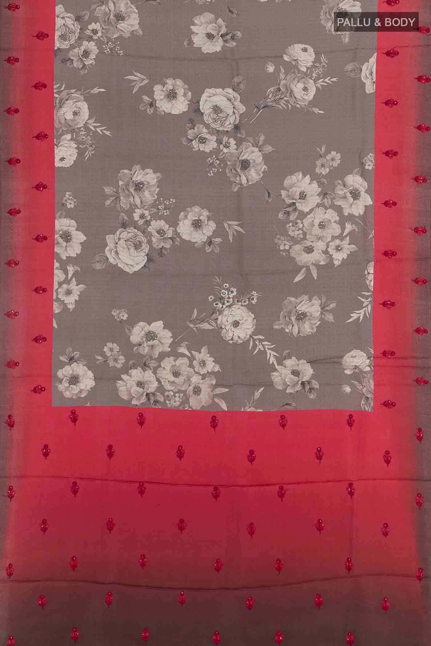 Grey Tussar Saree - Image 6