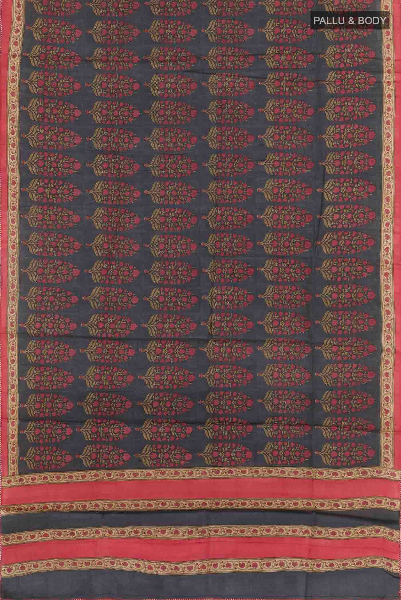 Multi Color Tussar Silk Saree - Image 2
