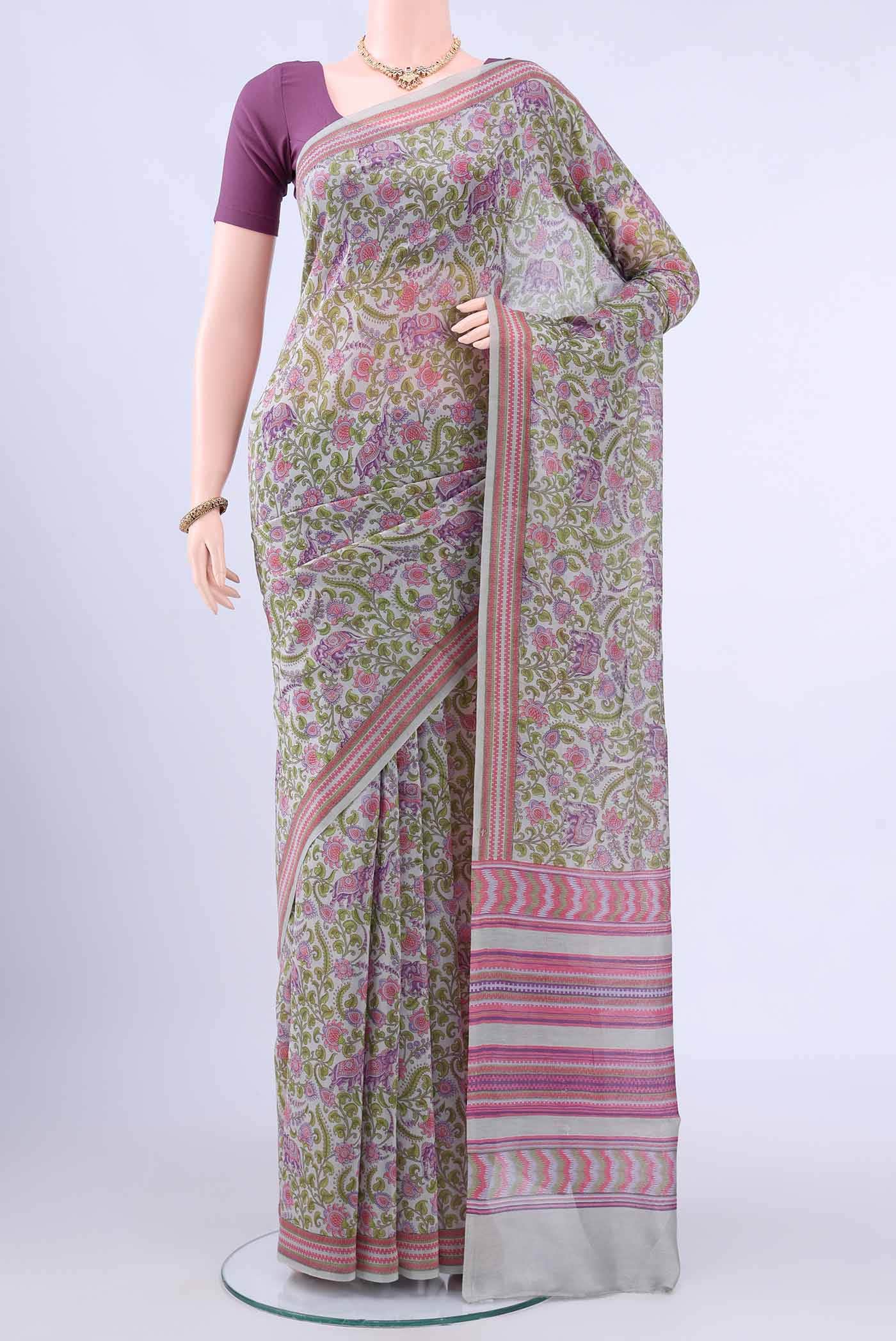 Grey Tussar Saree